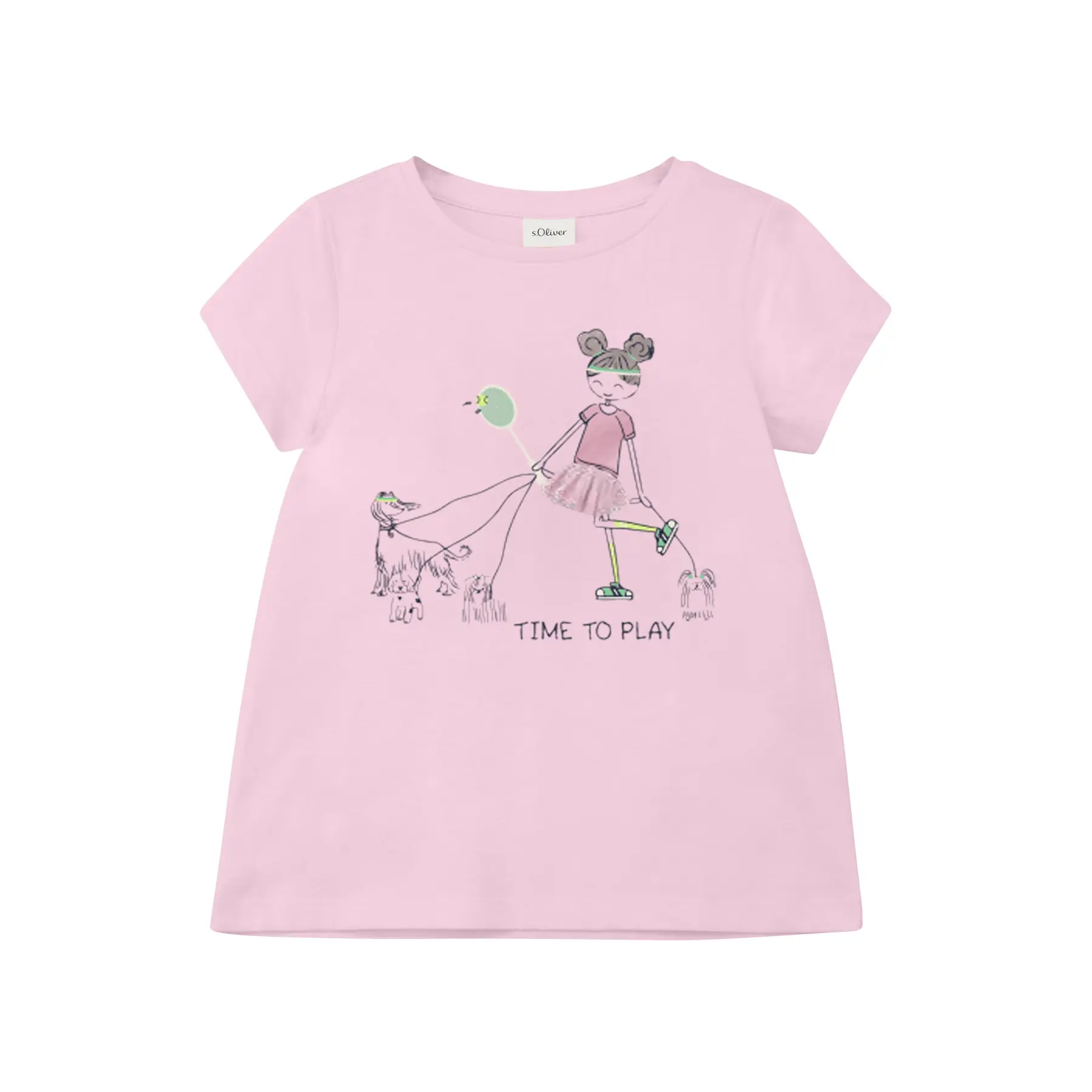 T-shirt forme A avec imprimé pailleté et application fille s.Oliver