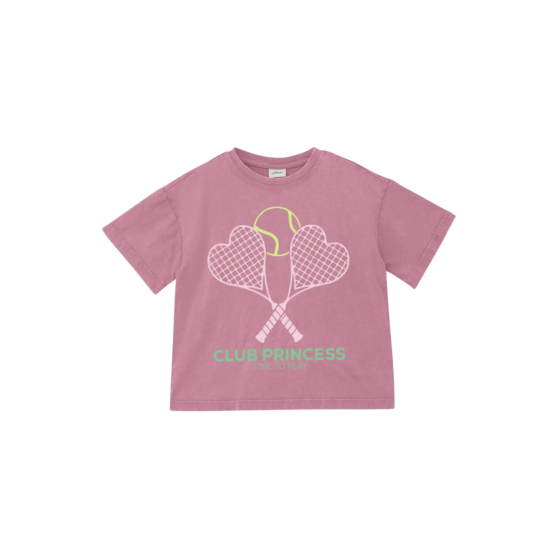 Oversize T-Shirt mit Schaumdruck und Used-Effekt Mädchen s.Oliver