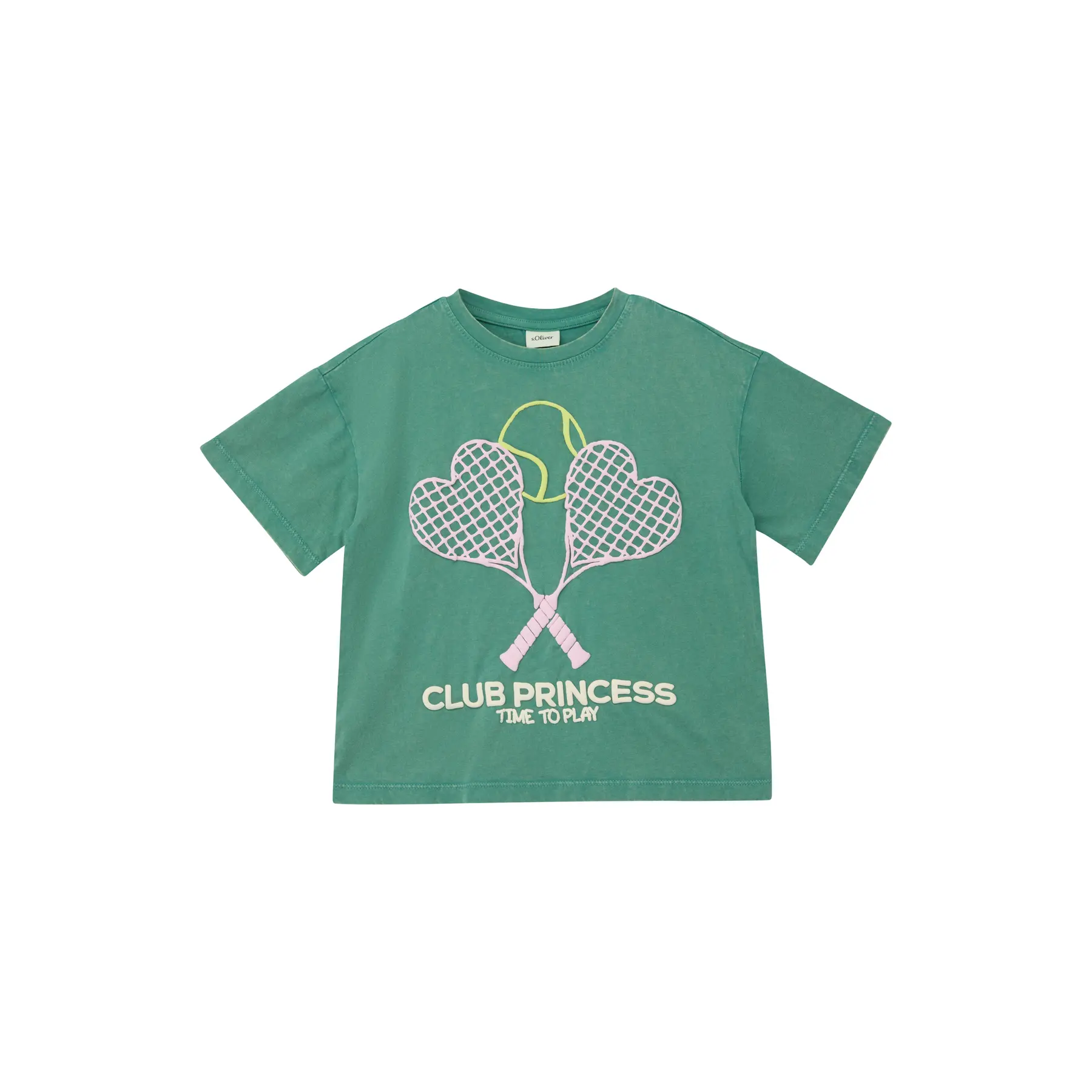 Oversize T-Shirt mit Schaumdruck und Used-Effekt Mädchen s.Oliver