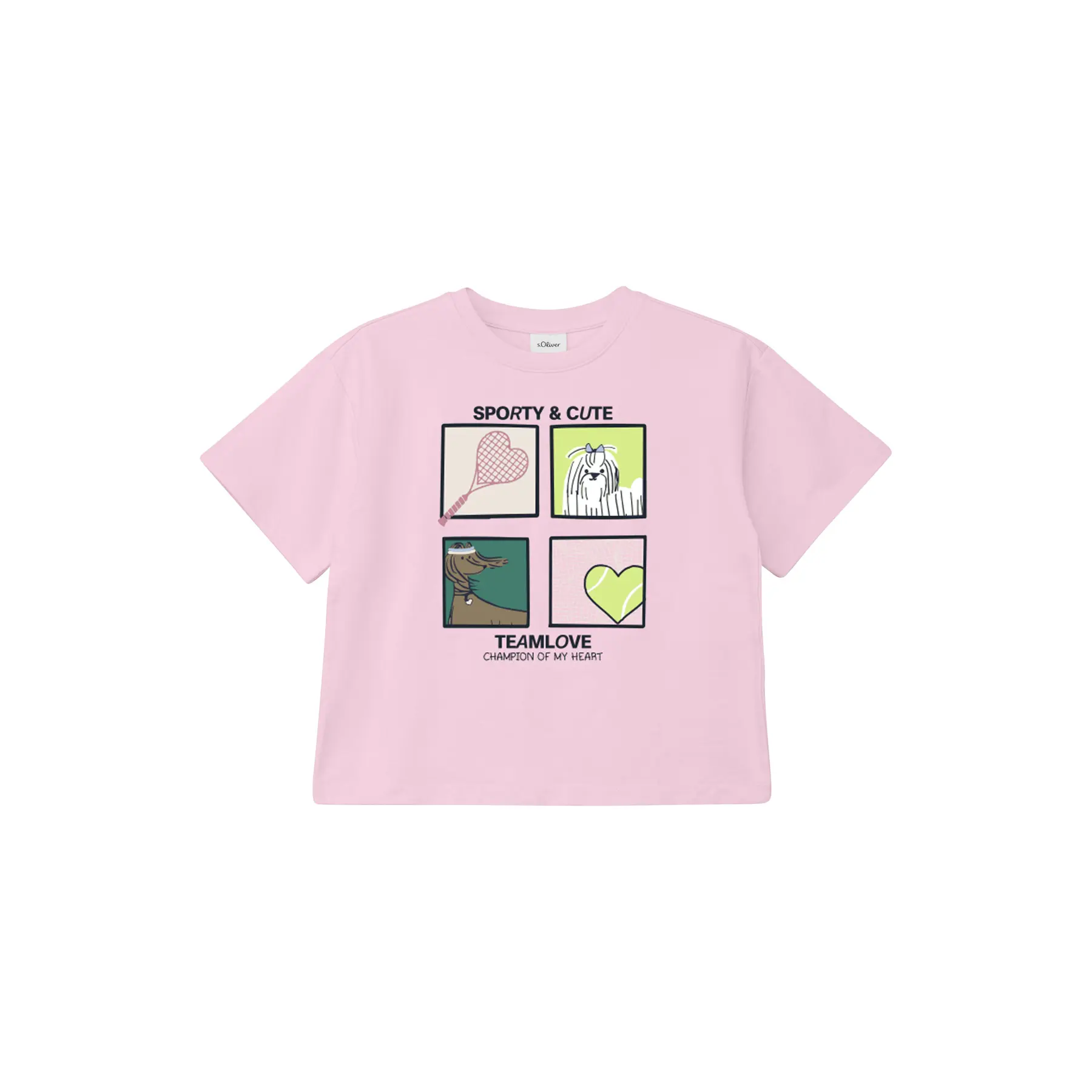 Oversize T-Shirt aus leichtem Fleece mit gummiertem Aufdruck vorne Mädchen s.Oliver