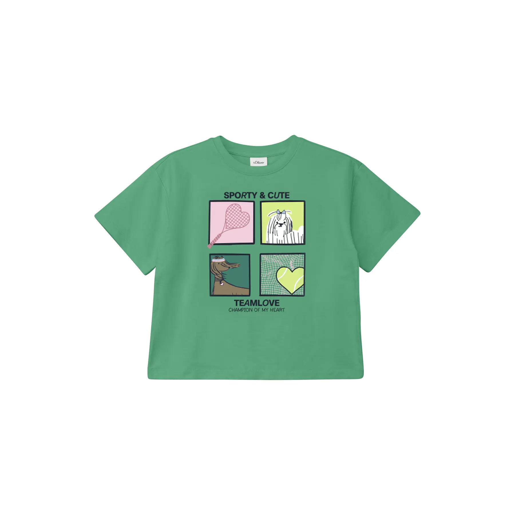 Oversize T-Shirt aus leichtem Fleece mit gummiertem Aufdruck vorne Mädchen s.Oliver
