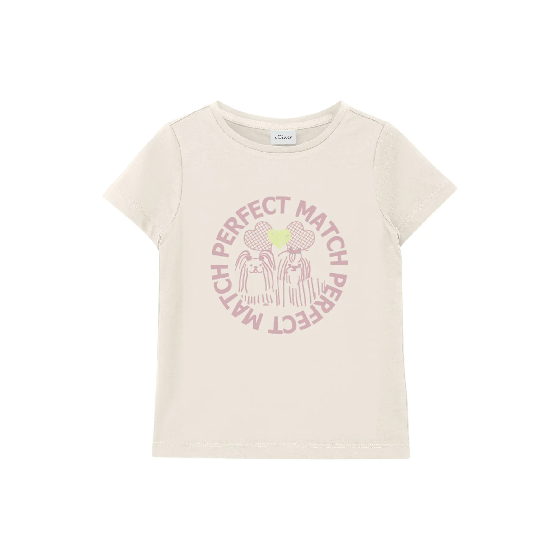 T-shirt met rubberen glitterprint voor meisjes s.Oliver