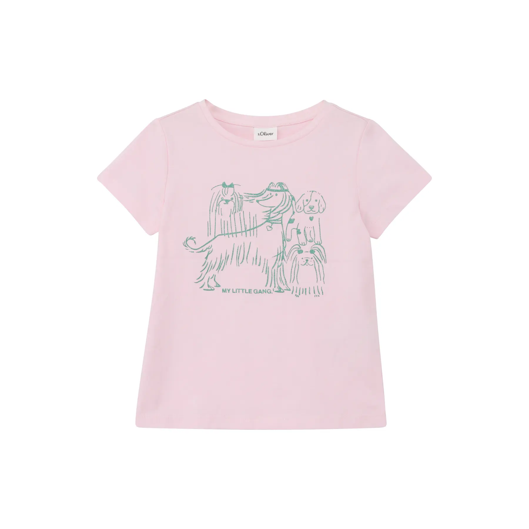 T-shirt met rubberen glitterprint voor meisjes s.Oliver