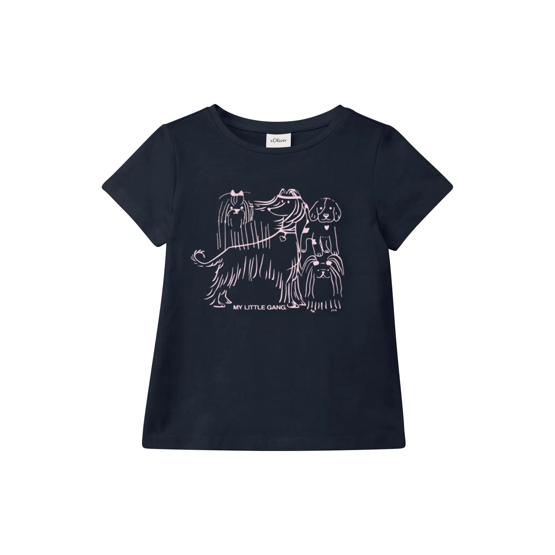 T-shirt met rubberen glitterprint voor meisjes s.Oliver