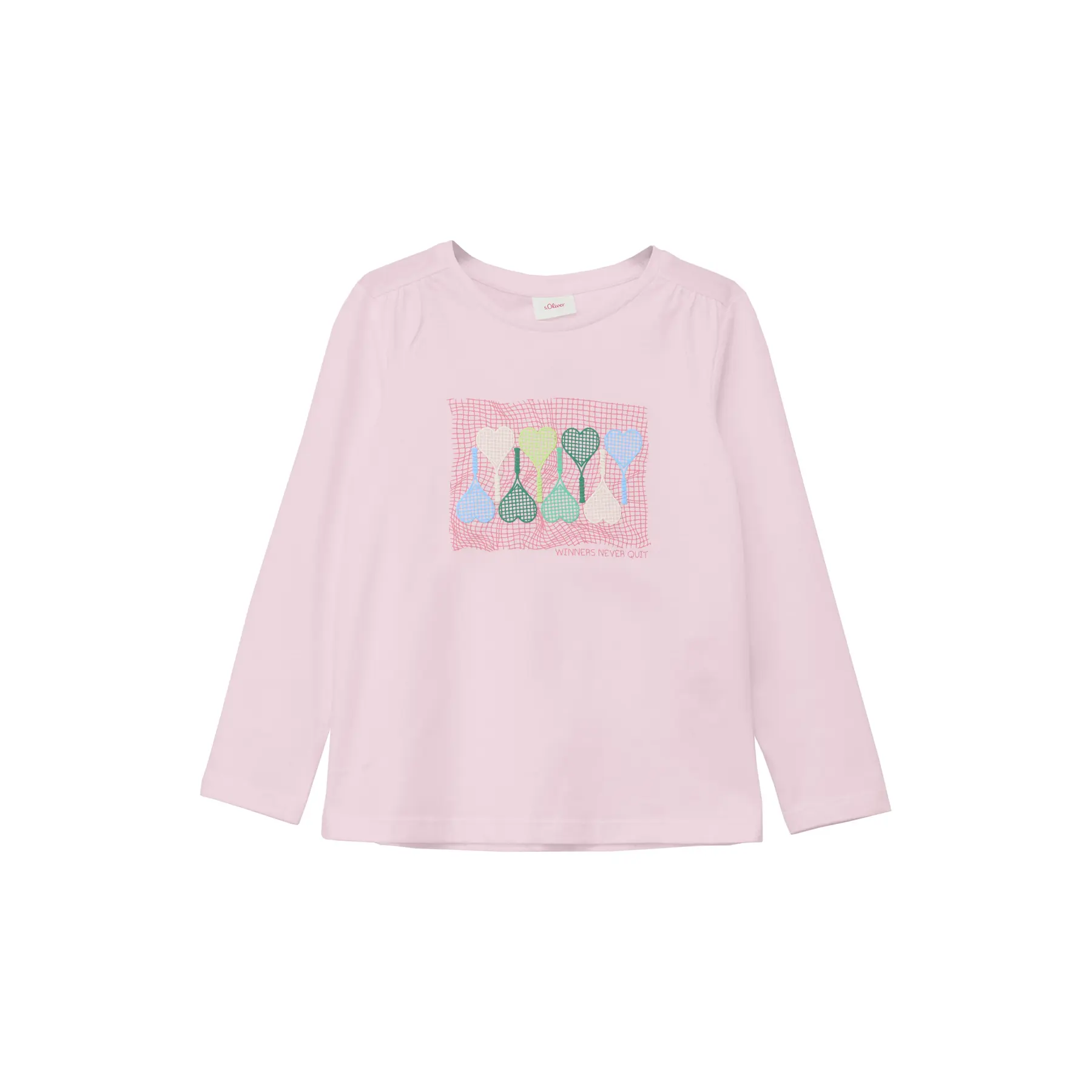 T-shirt a maniche lunghe forma A con stampa mousse ragazza s.Oliver
