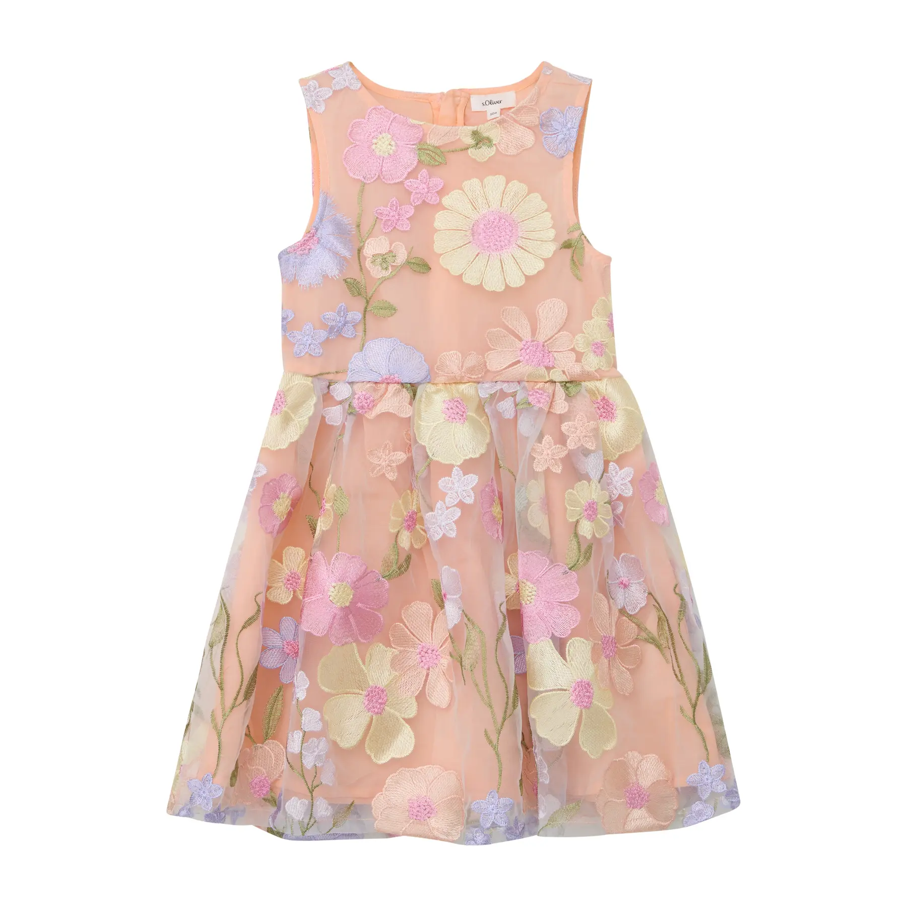 Robe courte en mesh à motif fleuri avec application fille s.Oliver