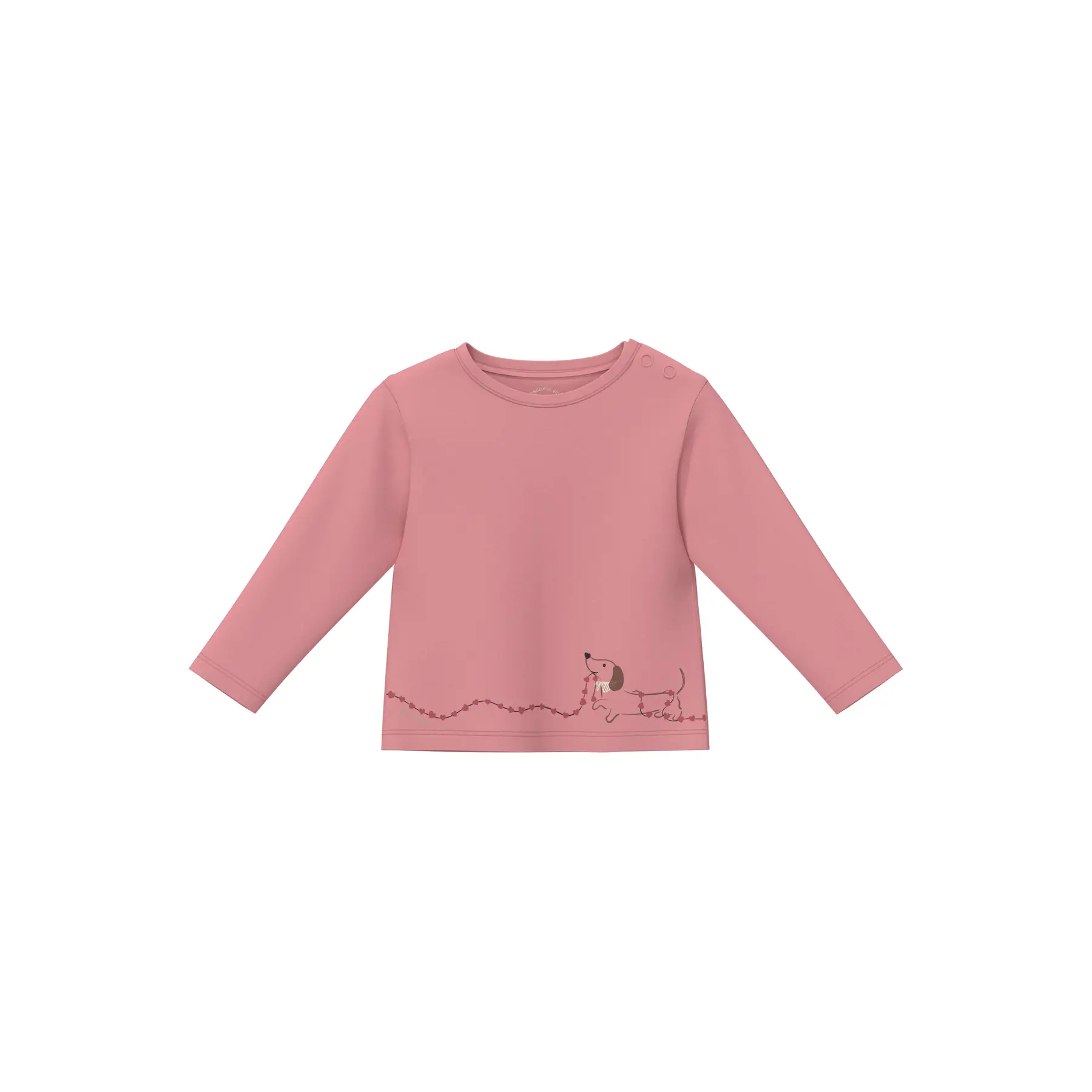 Langarm T-shirt met print aan de voorkant en drukknoopsluiting voor baby s.Oliver