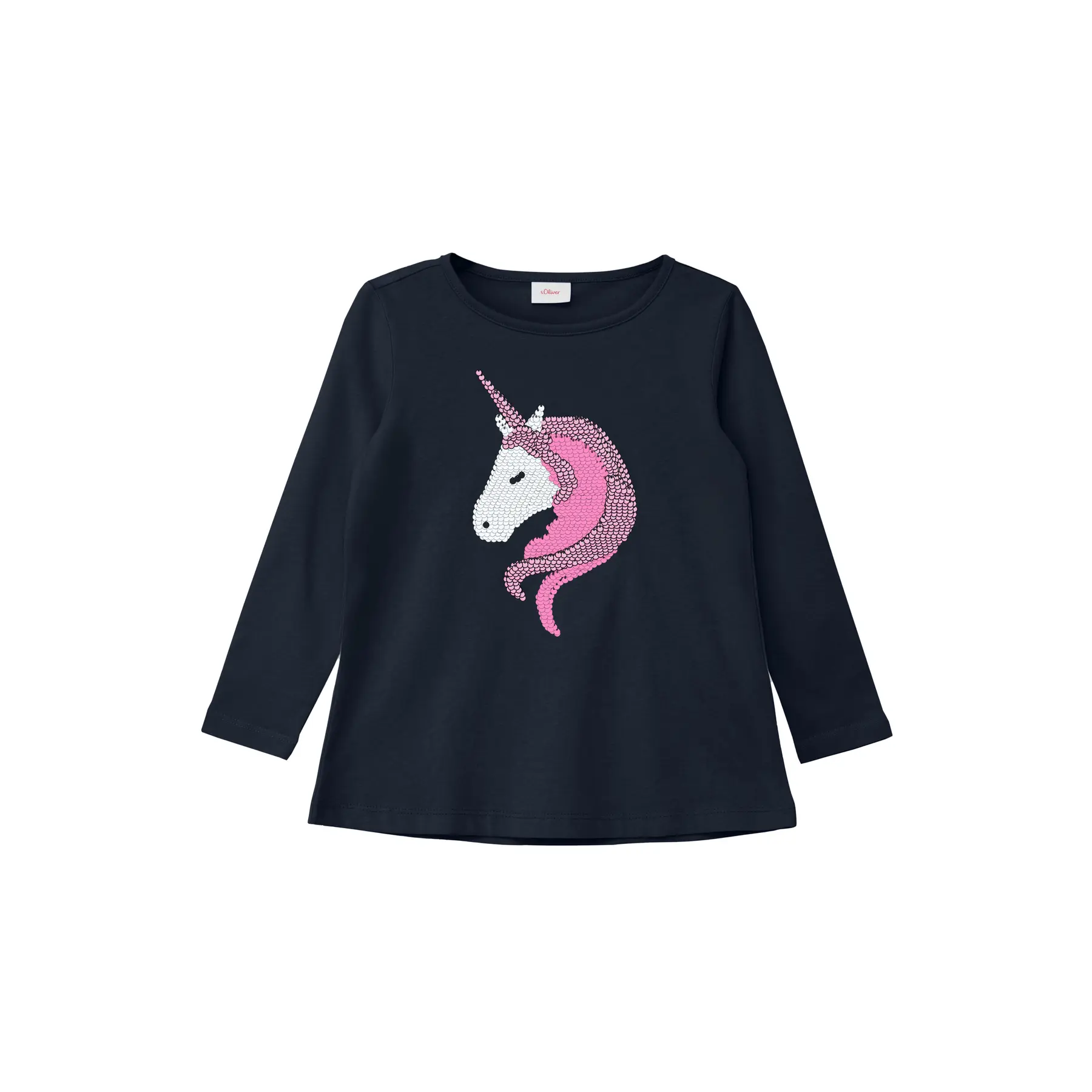 Langarm-T-Shirt aus Jersey A-Form mit Pailletten für Mädchen s.Oliver