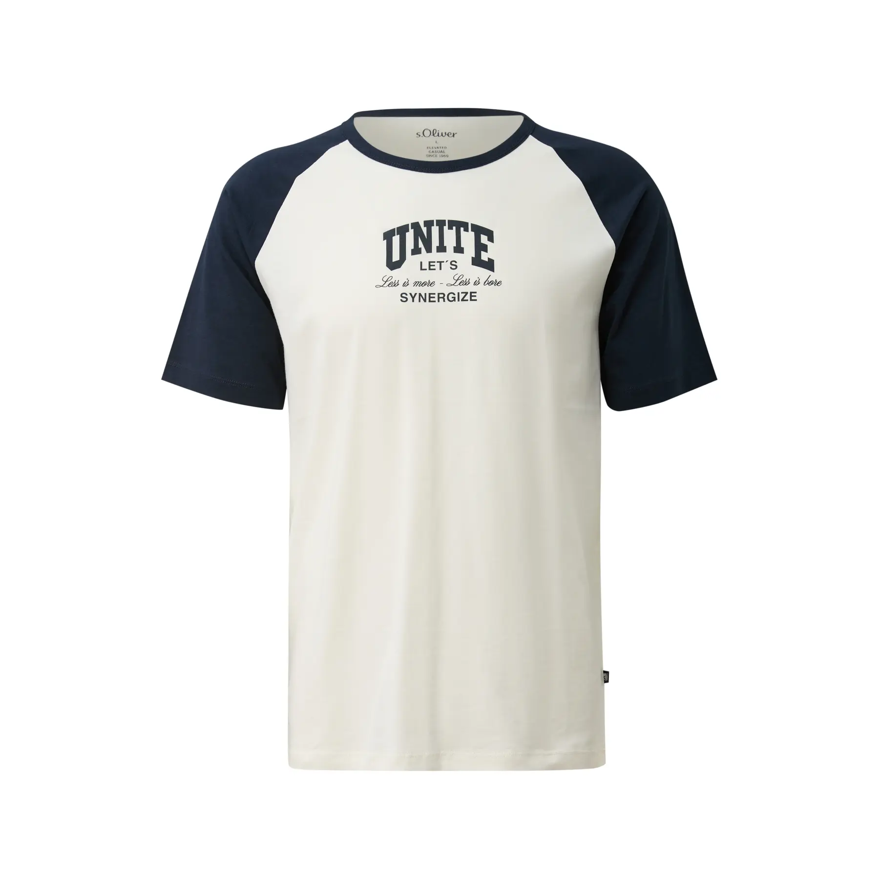 T-shirt in jersey di cotone con stampa frontale e maniche raglan s.Oliver