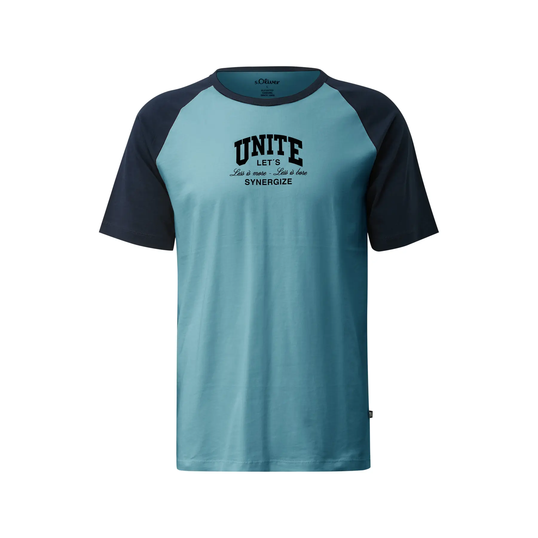T-shirt in jersey di cotone con stampa frontale e maniche raglan s.Oliver