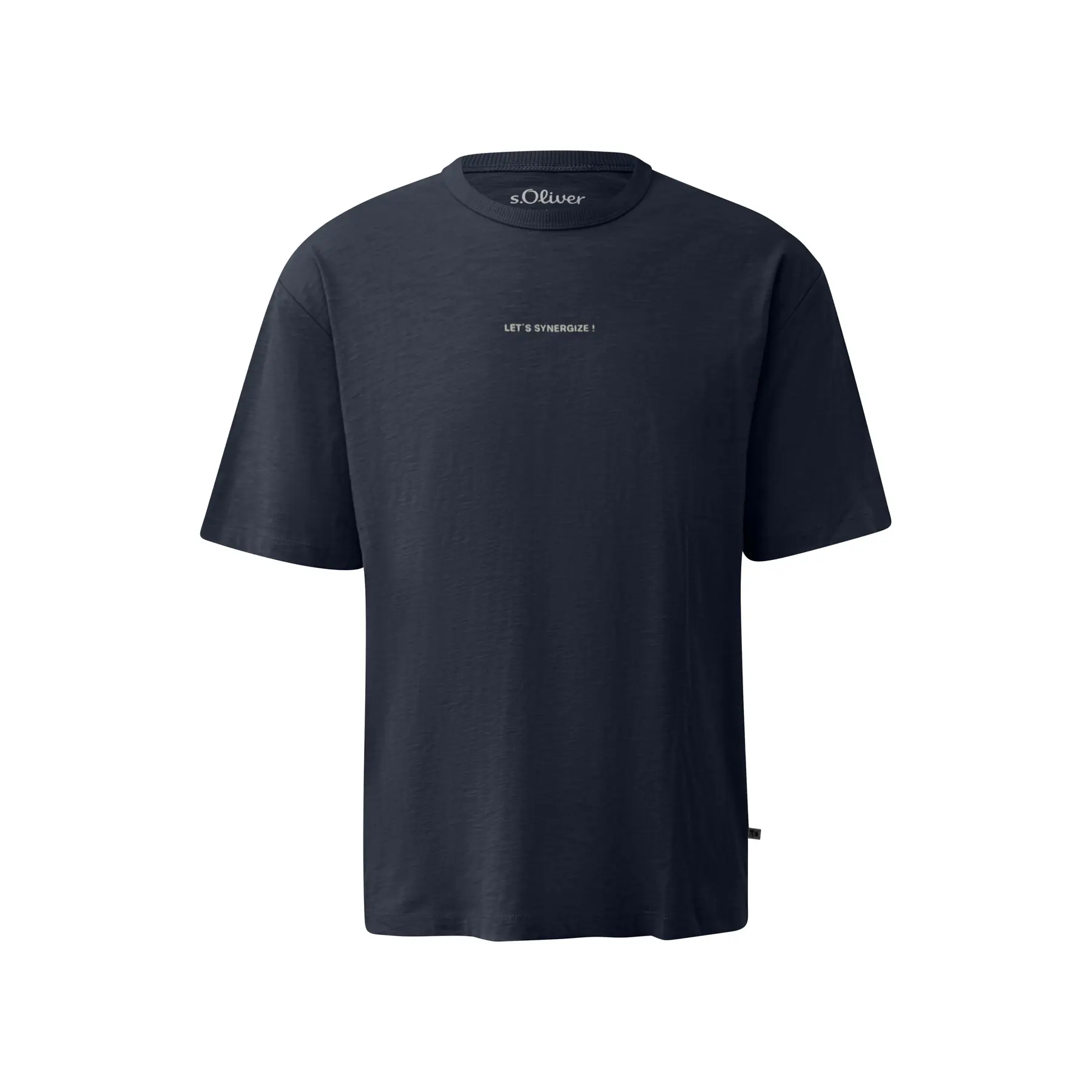 T-Shirt aus meliertem Stoff mit Druck vorne und hinten s.Oliver