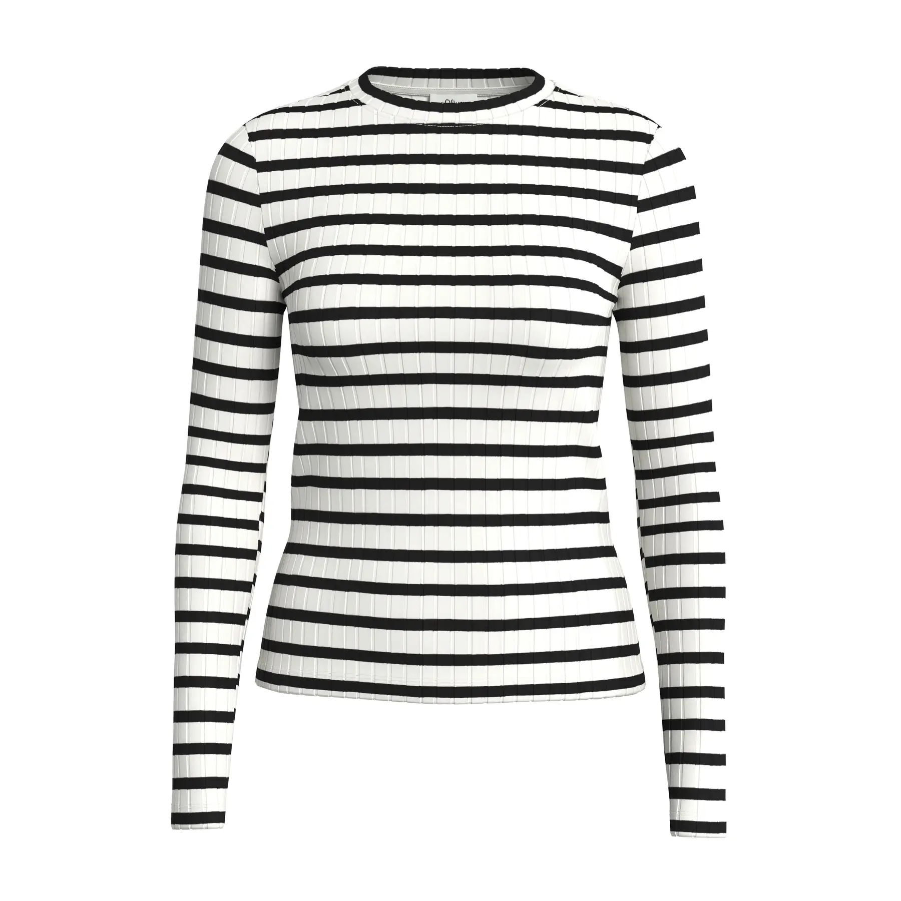 Langarm-Ripp-T-Shirt Slim Fit Damen s.Oliver