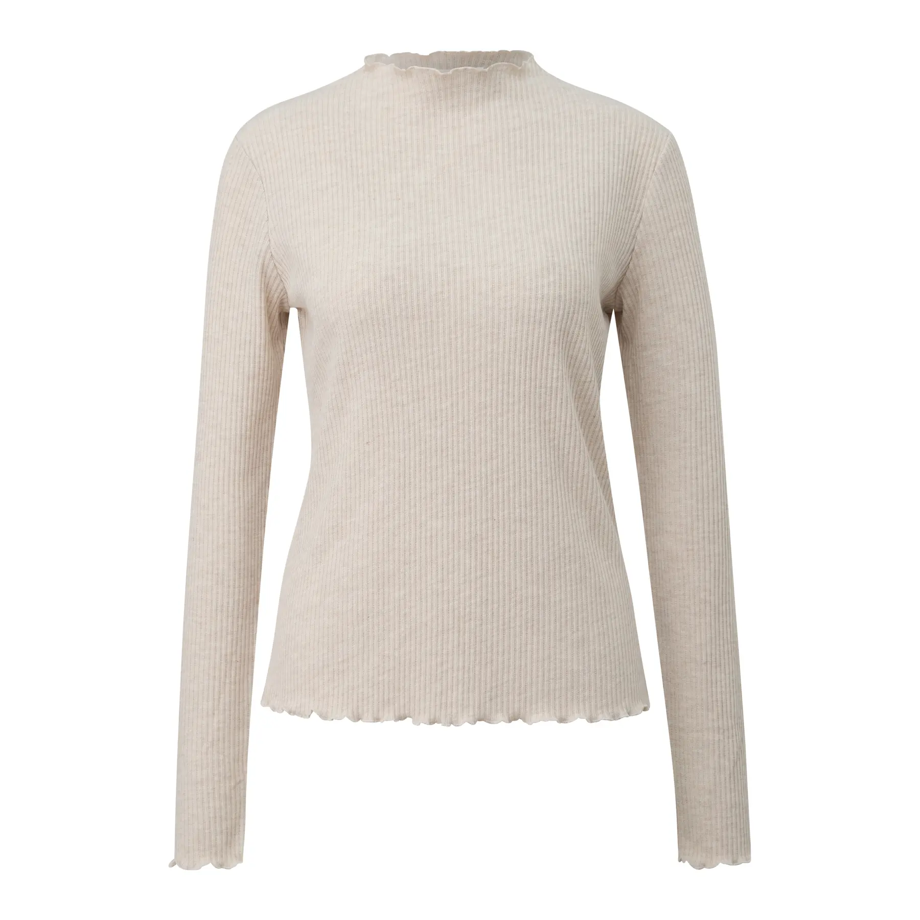 T-shirt a maniche lunghe a righe slim fit con orlo ondulato donna s.Oliver