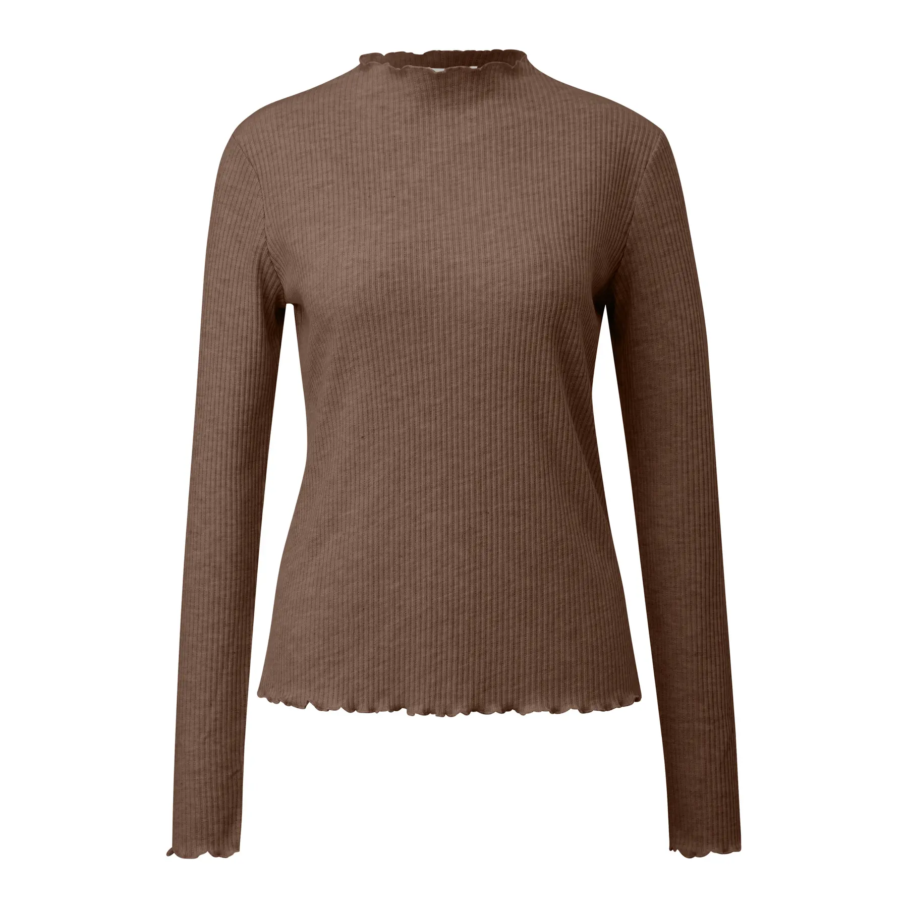 Gestreiftes Slim Fit Langarmshirt mit gewelltem Saum Damen s.Oliver