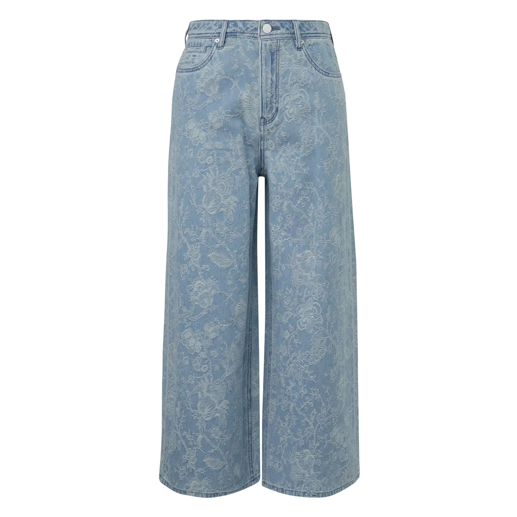 Jeans wide leg taglio regolare vita alta e gamba larga 5 tasche donna  Suri