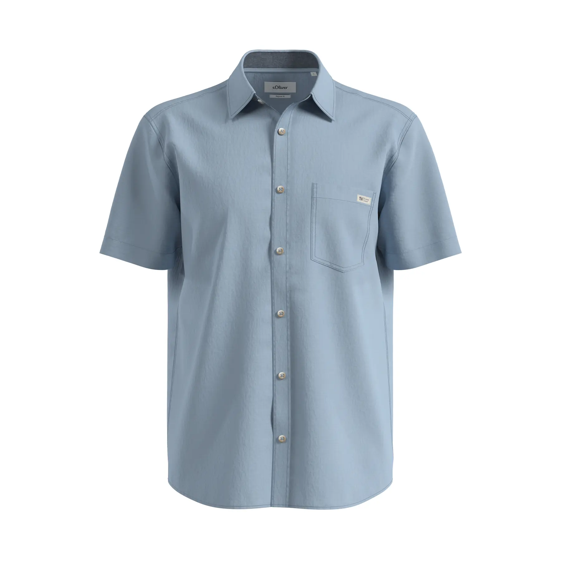 Camicia leggera in cotone con taschino sul petto s.Oliver
