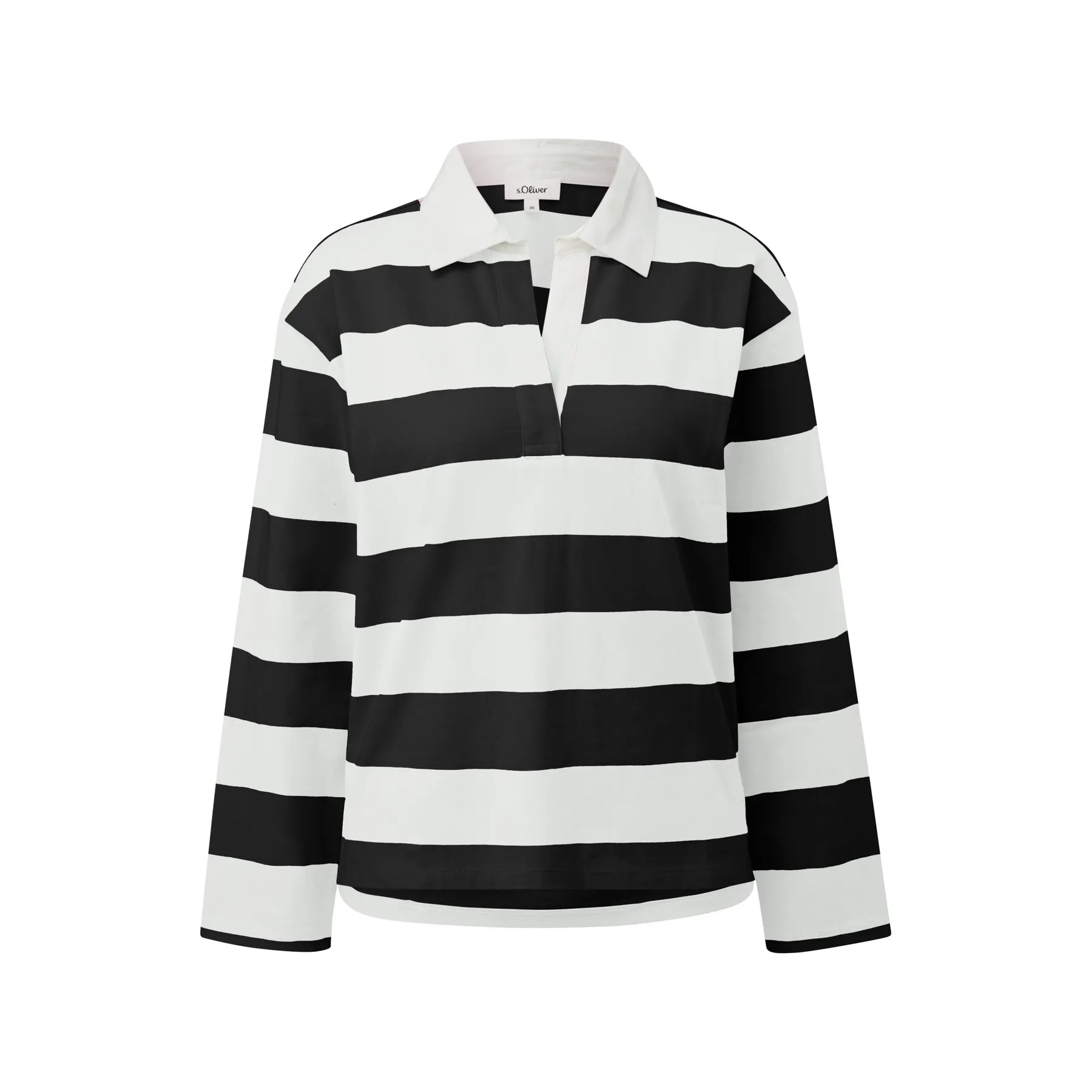 Felpa a righe in cotone con colletto in stile preppy donna s.Oliver