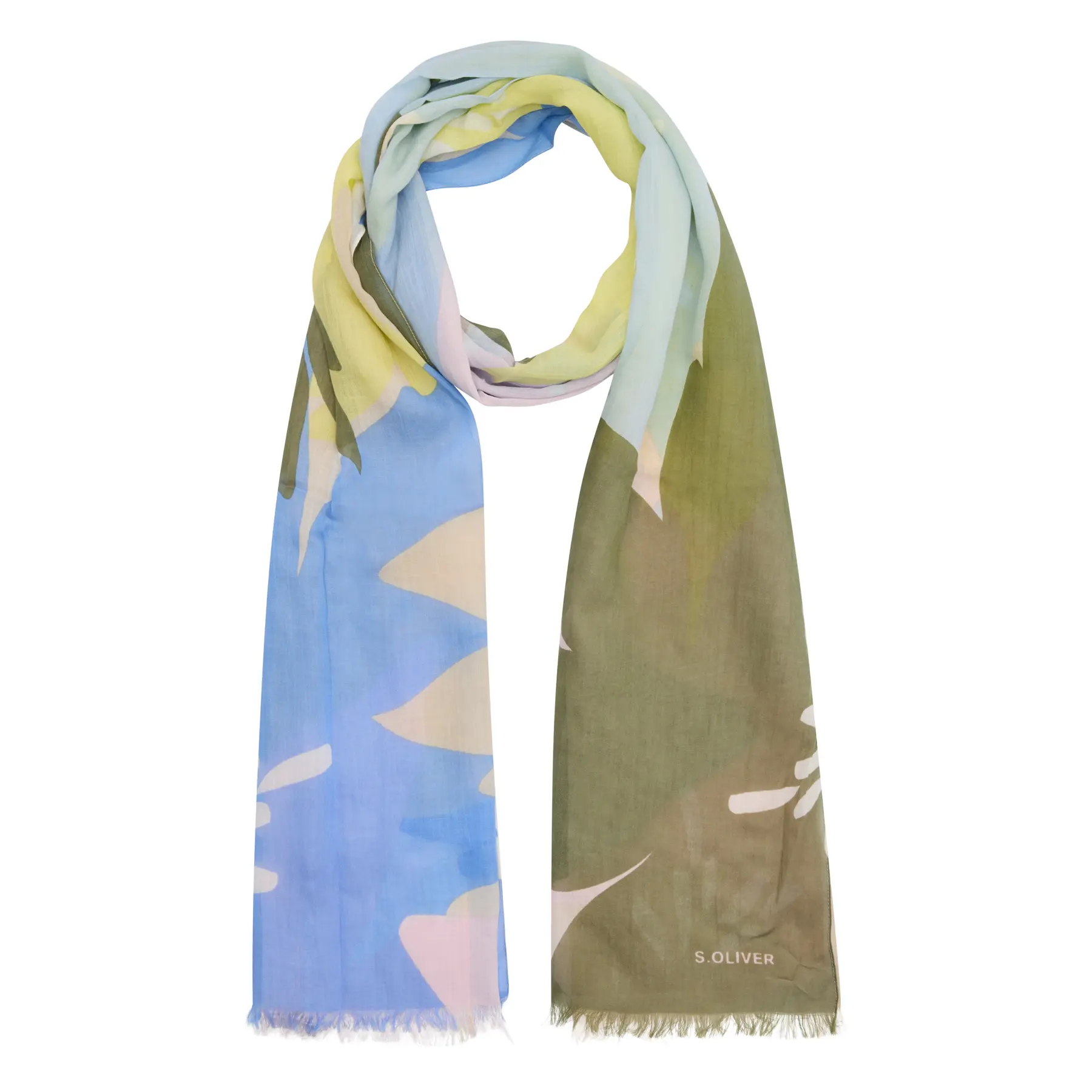 Sciarpa floreale in cotone e modal misti donna s.Oliver