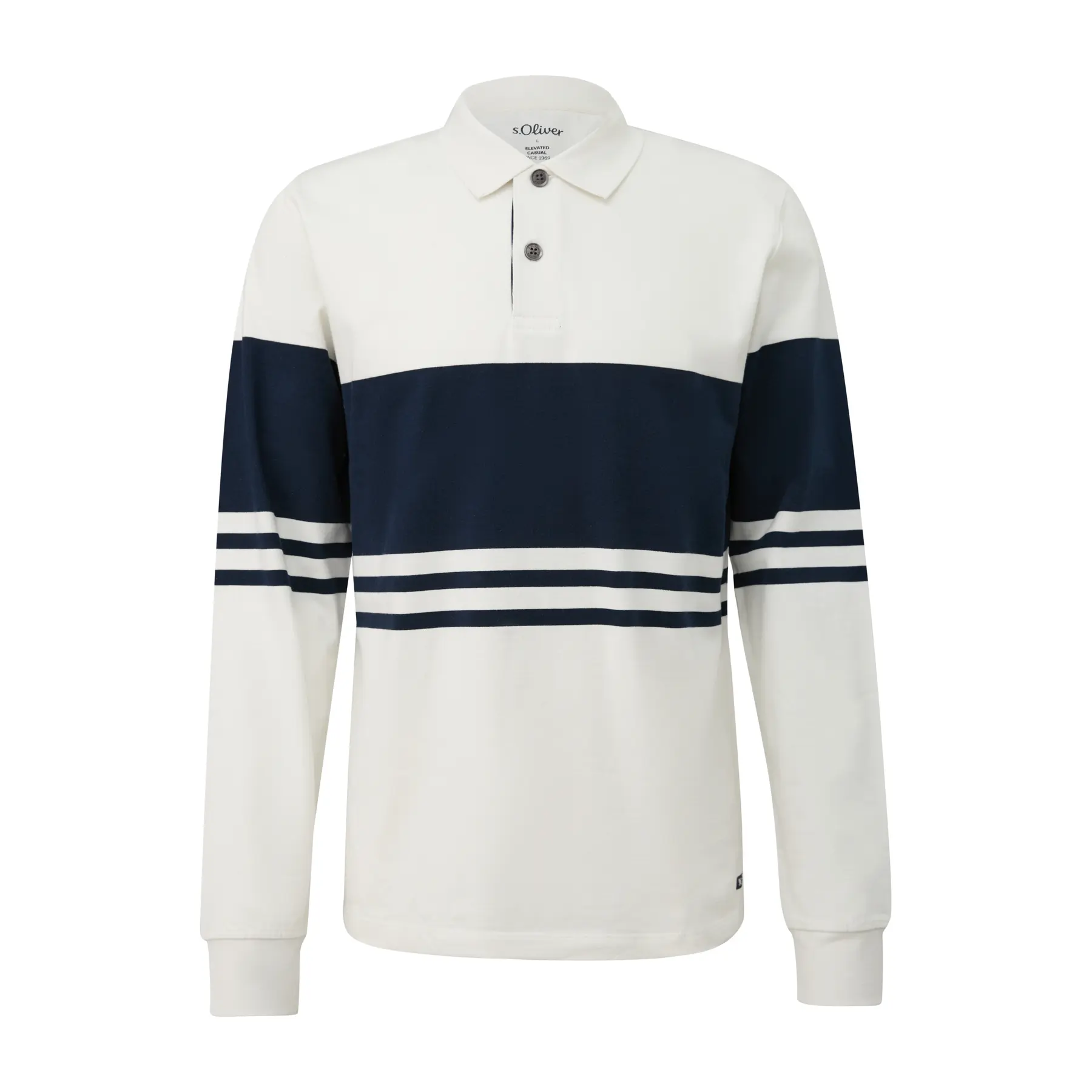 Katoenen sweatshirt met polokraag en knoopsluiting s.Oliver