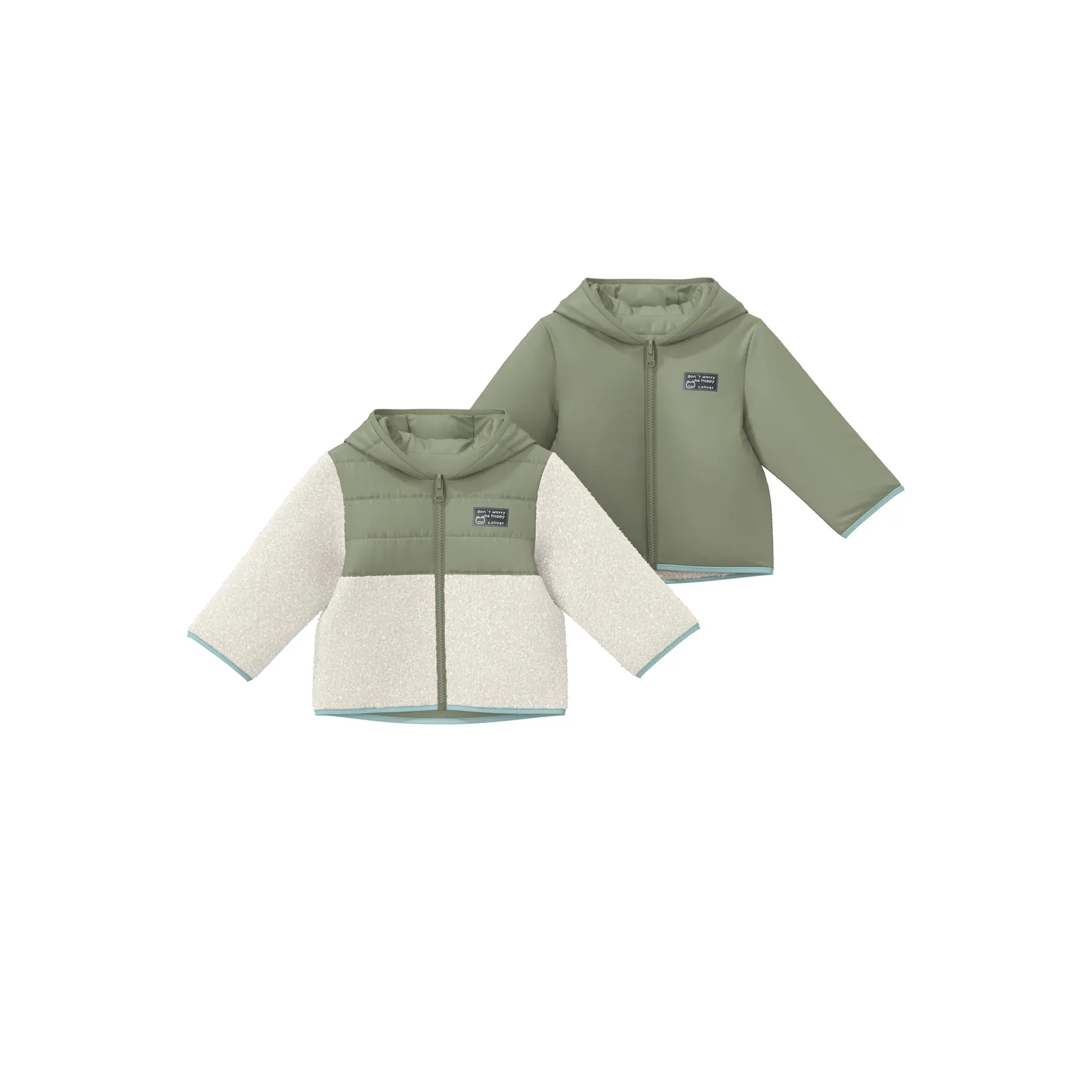 Wendbare Unisex-Plüschjacke mit Allover-Druck für Babys s.Oliver