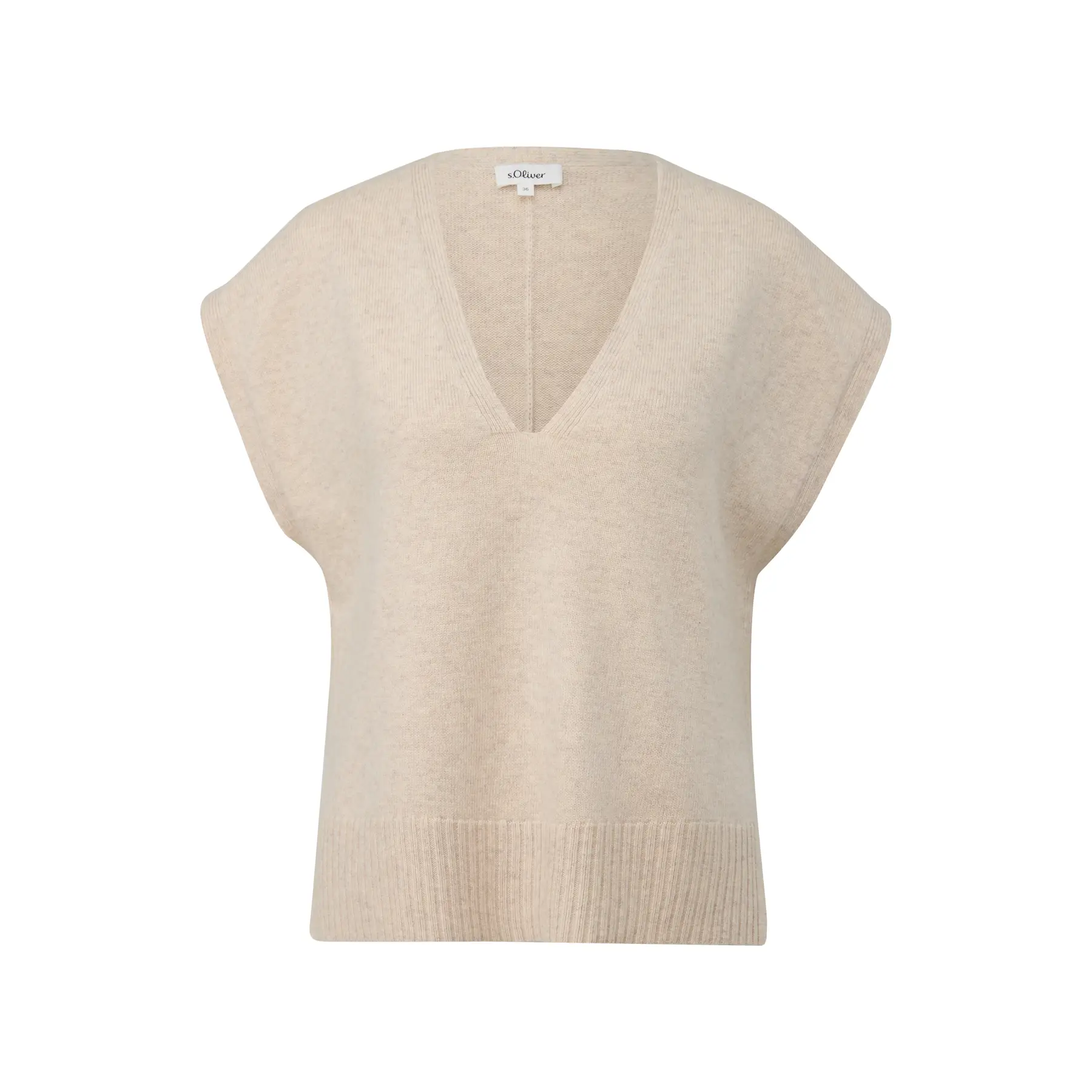 Canotta in misto lana con spacco laterale e spalle scese donna s.Oliver