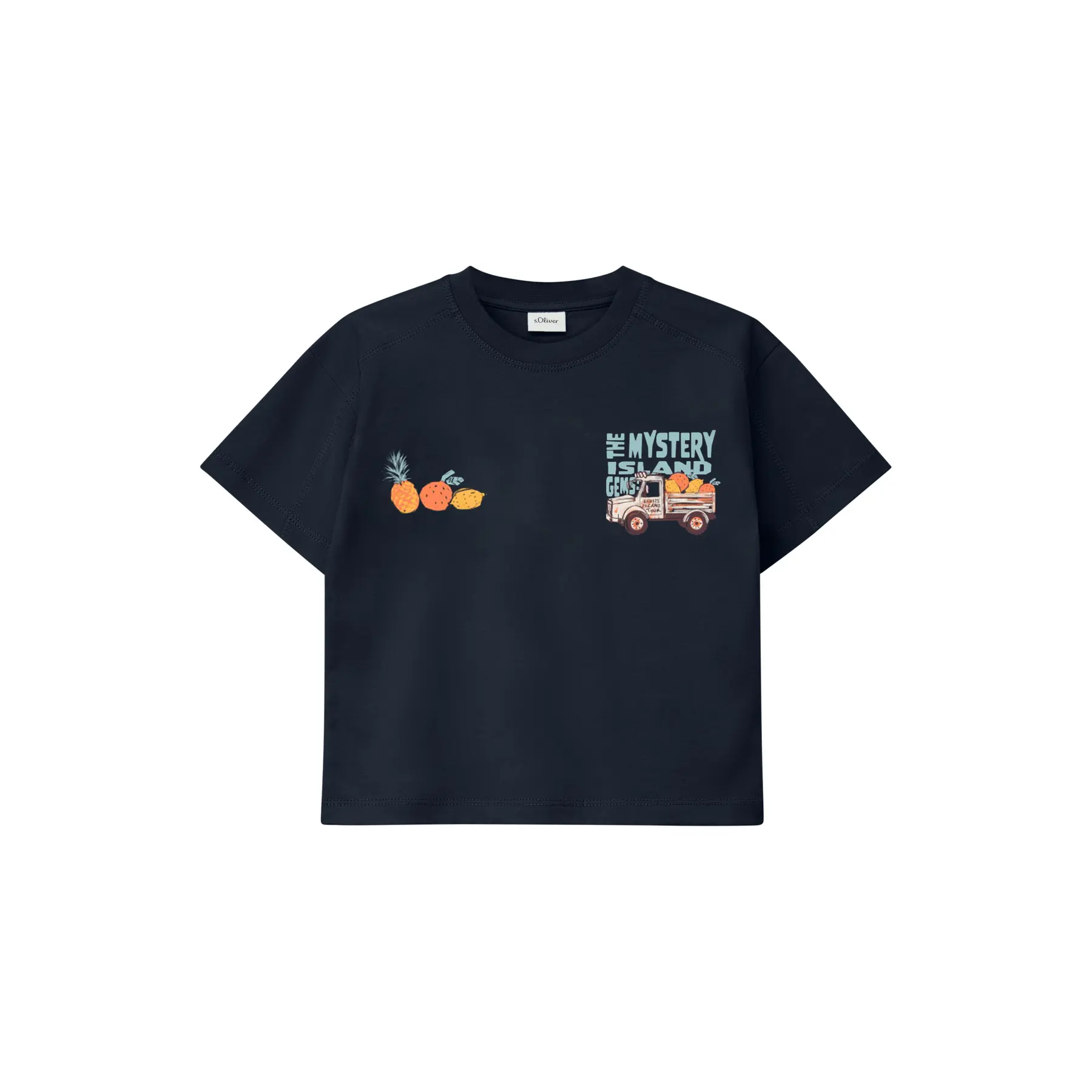 T-shirt oversize con stampa Foam e maniche larghe bambino s.Oliver