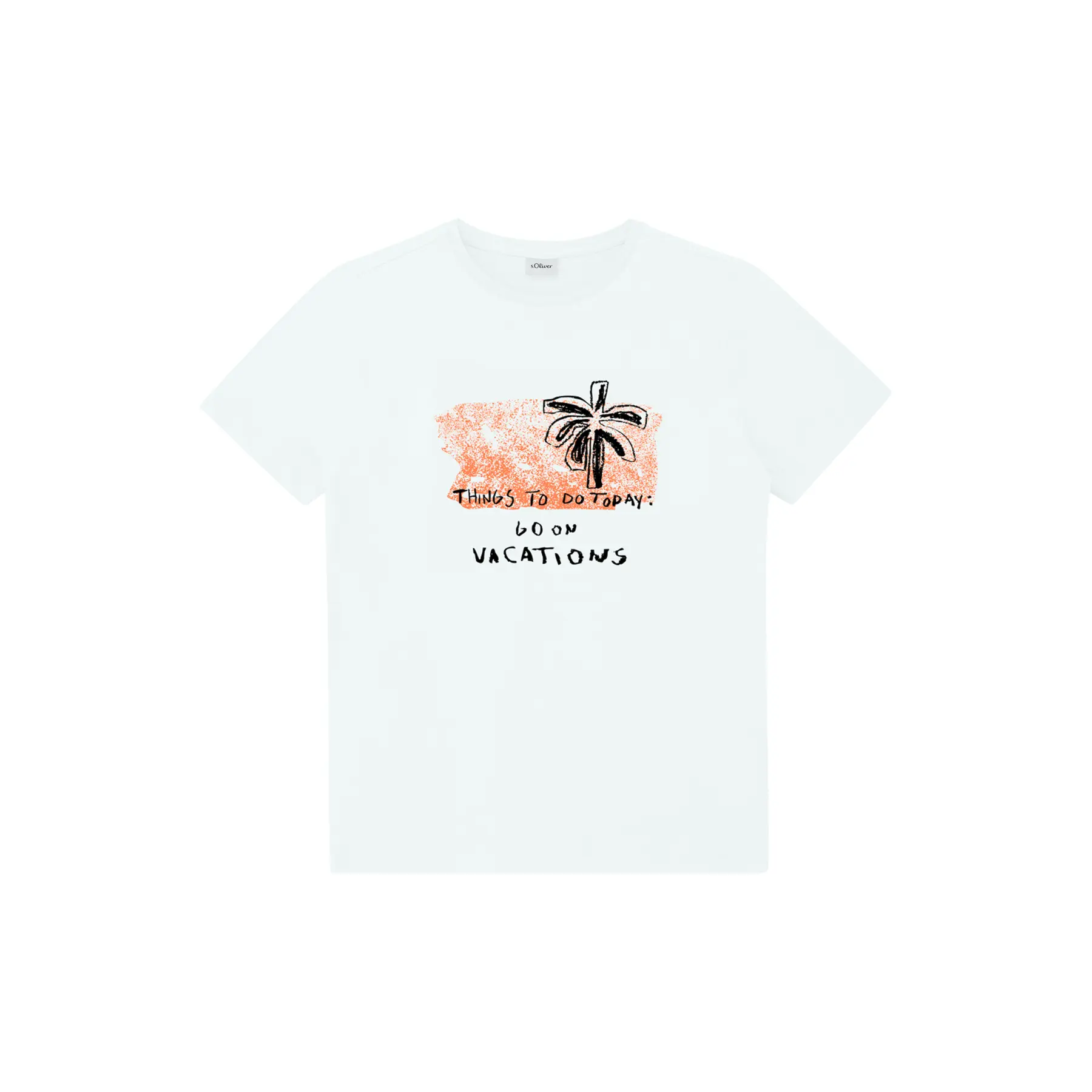 T-shirt met opdruk voor en ronde hals recht model kind s.Oliver