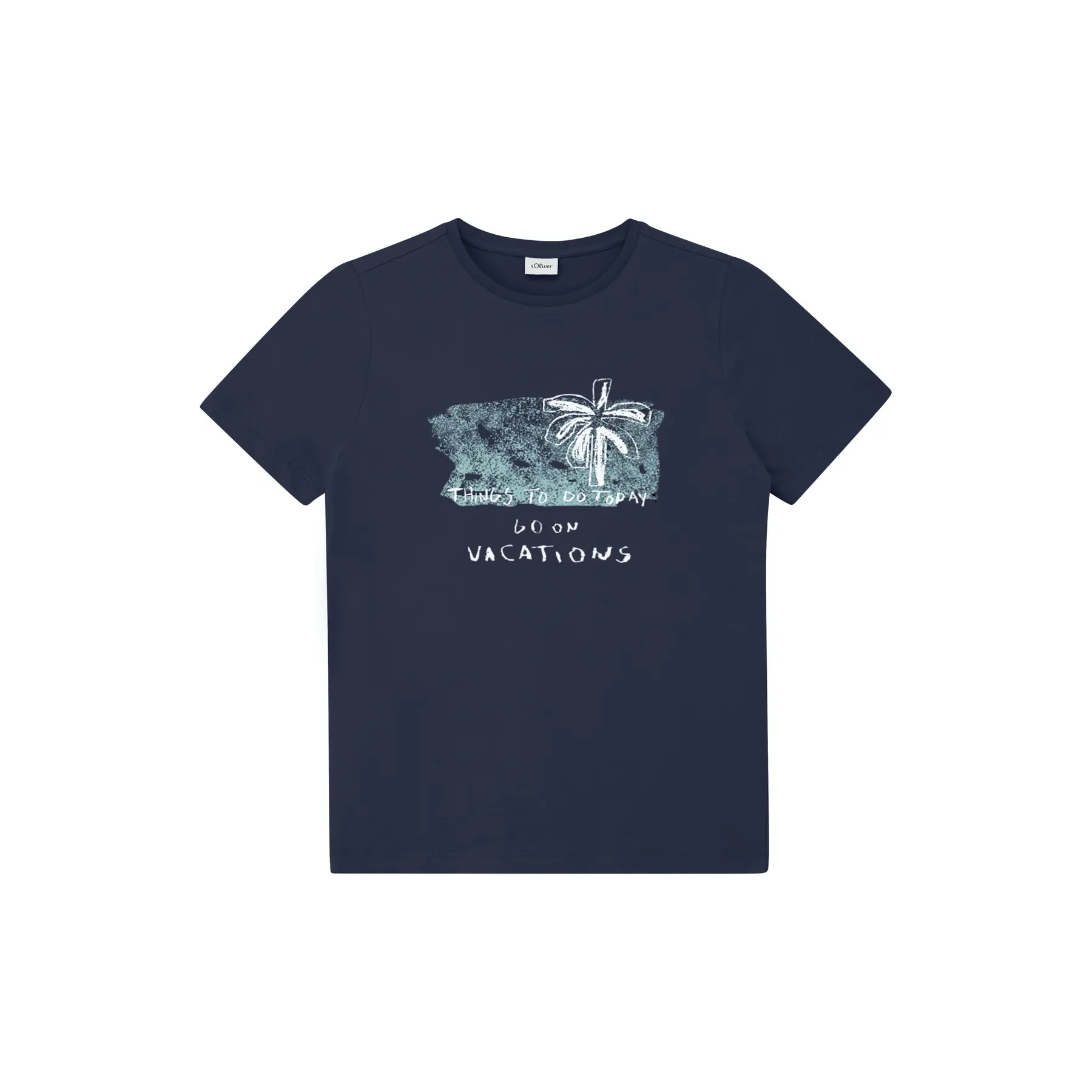 T-shirt met opdruk voor en ronde hals recht model kind s.Oliver