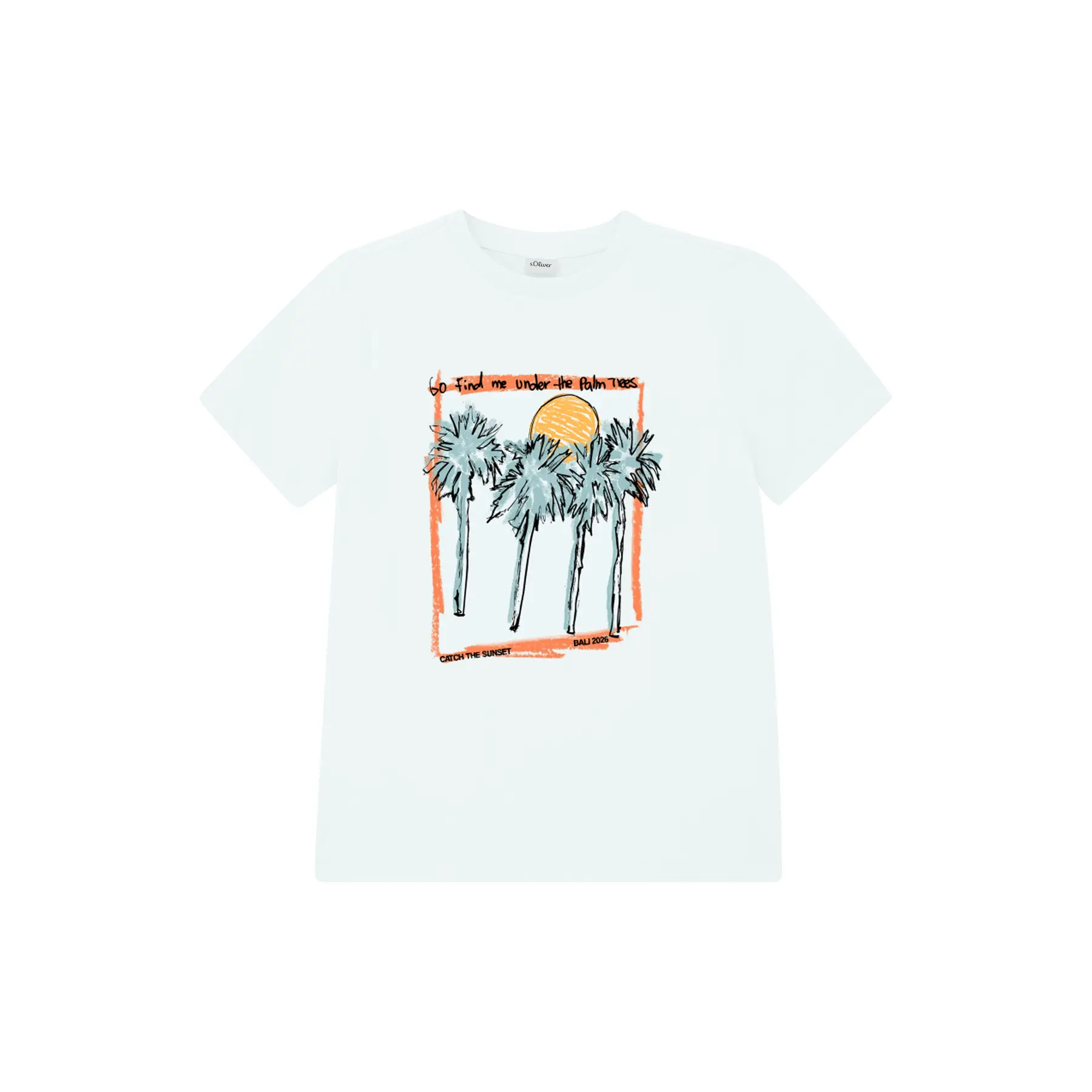 T-shirt in cotone con stampa frontale taglio dritto bambino s.Oliver