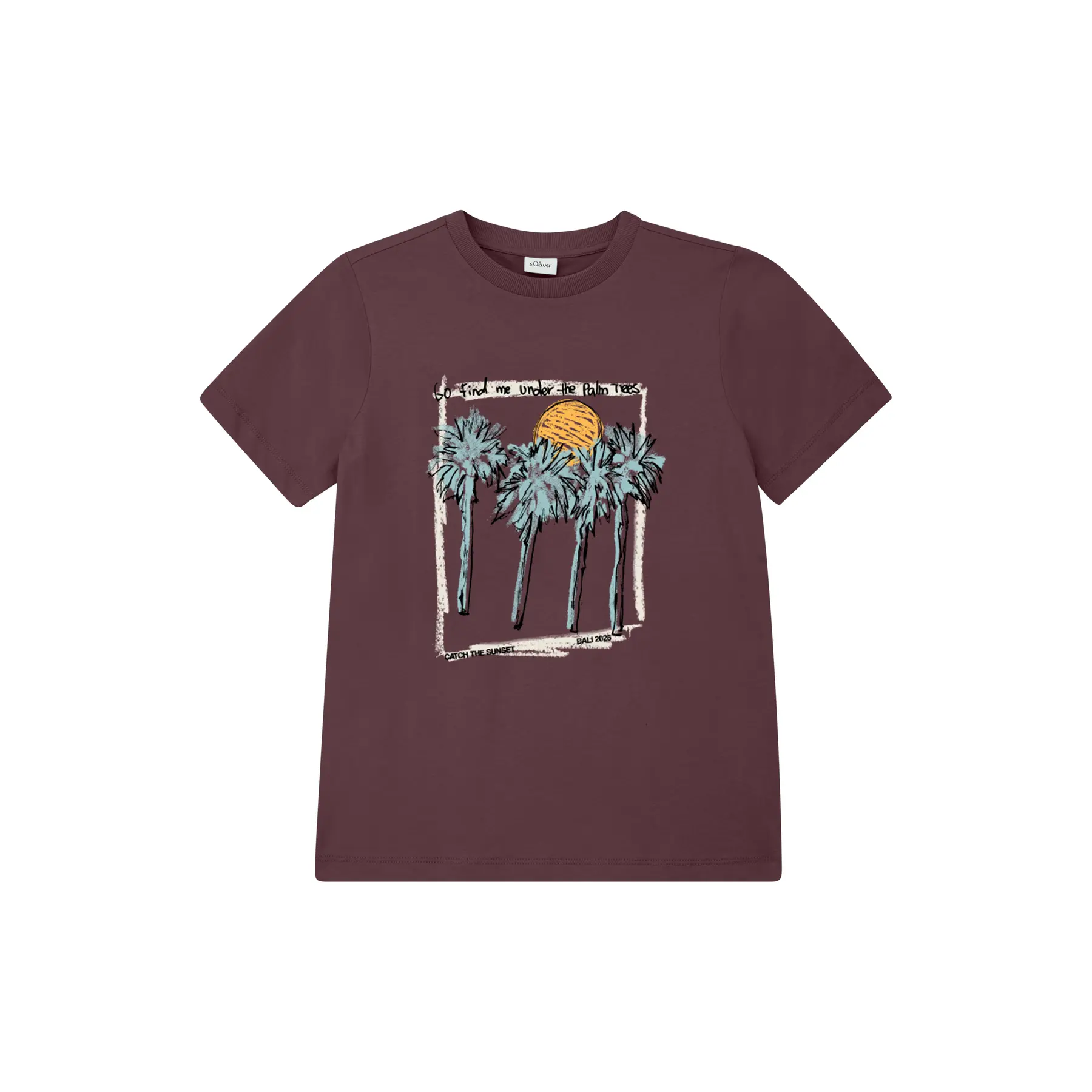 T-shirt in cotone con stampa frontale taglio dritto bambino s.Oliver