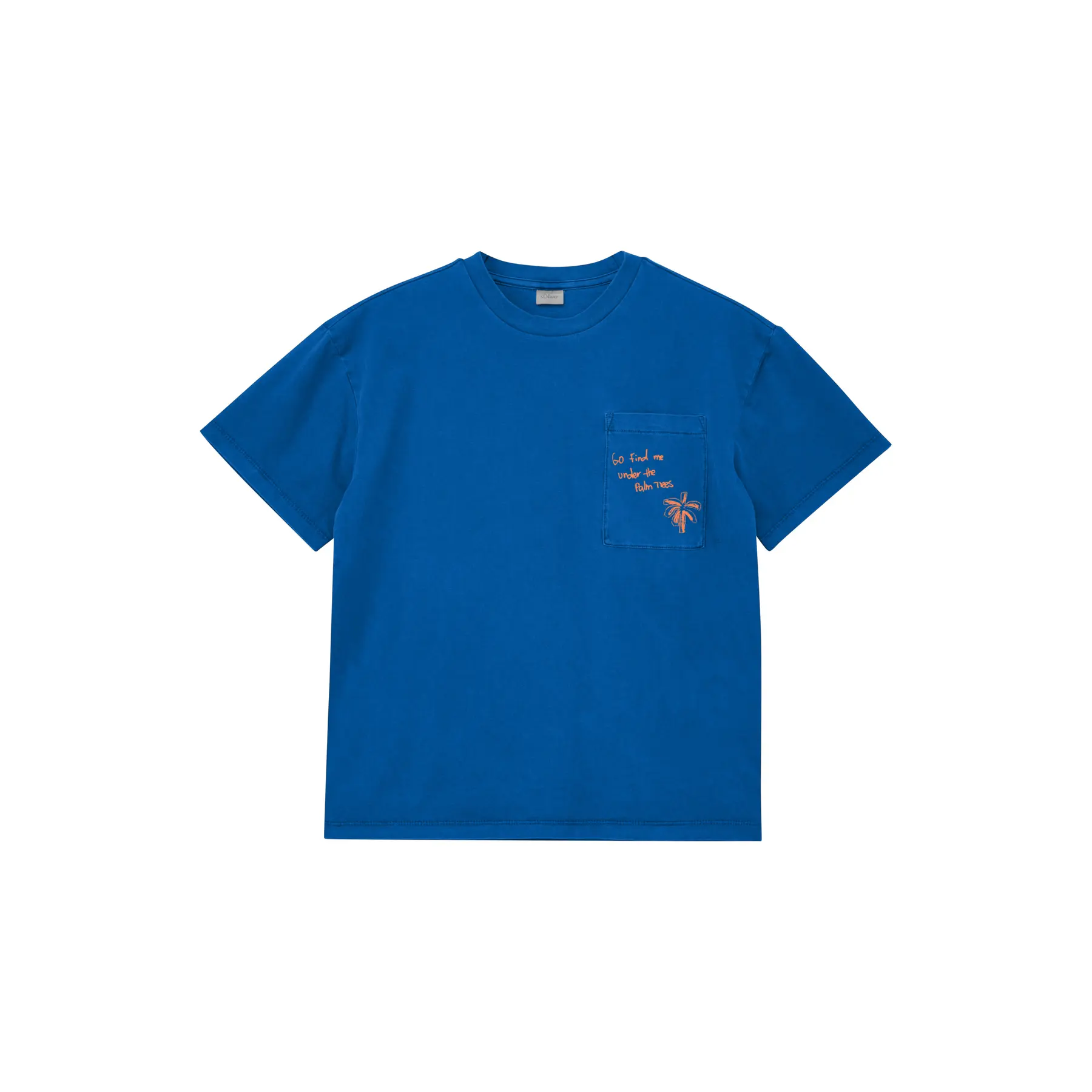 T-shirt oversize tinto in pezzo con ricamo e tasca sul petto bambino s.Oliver