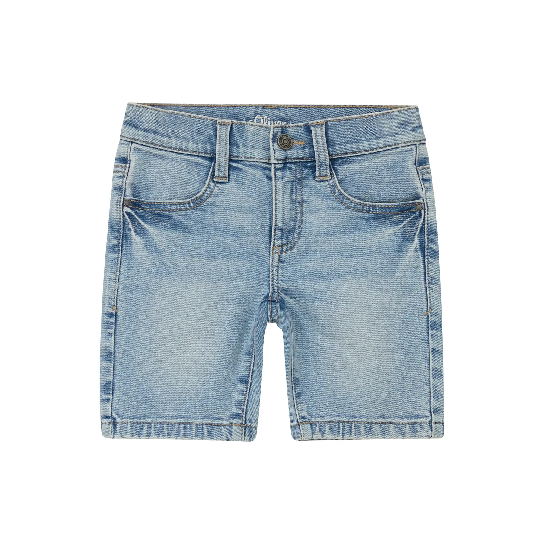 Jeans-Bermuda Pelle mit geradem Schnitt Mittelhohe Taille Gerade Beine Used-Effekt Kind s.Oliver
