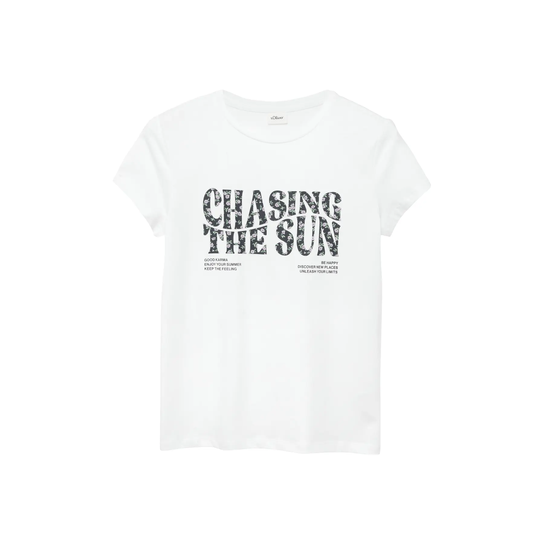 T-shirt comfortabele pasvorm met rubberen print voor meisjes s.Oliver