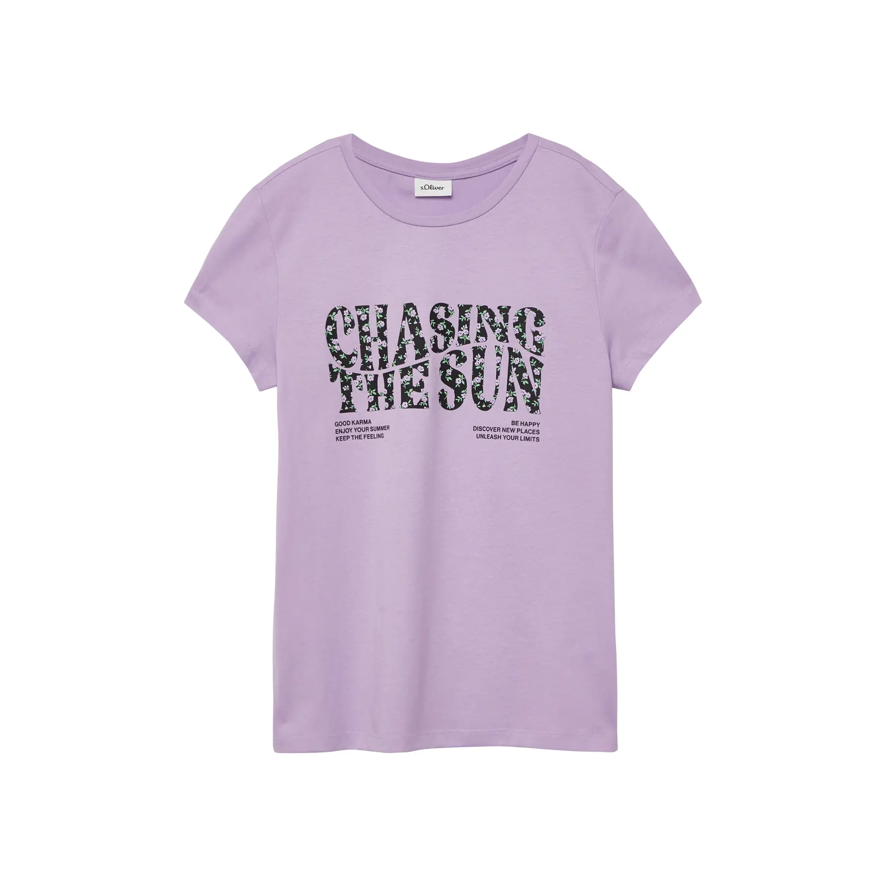 Weites T-Shirt mit gummiertem Druck vorne Mädchen s.Oliver