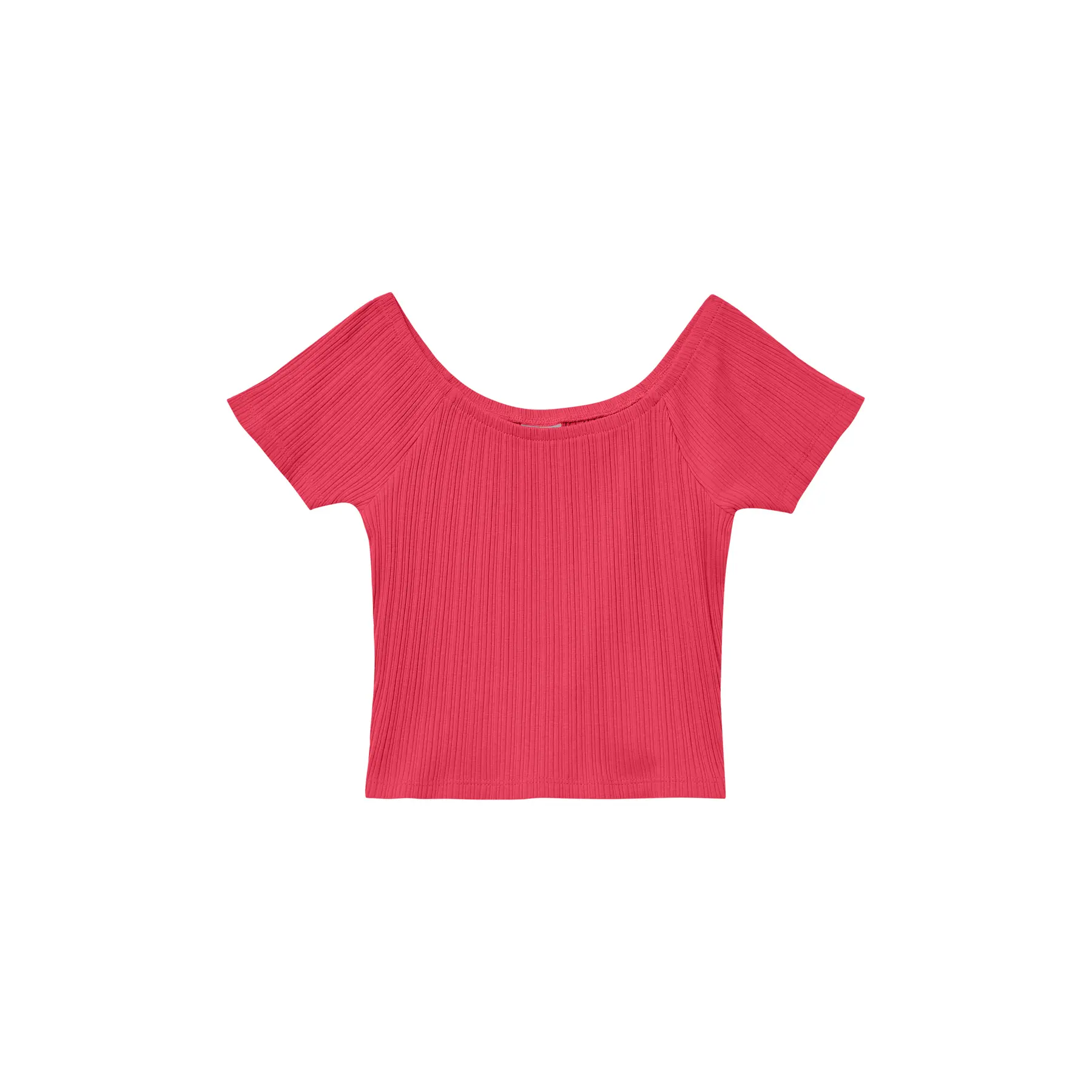 T-shirt corto in maglia a costine con scollo a spalle scoperte bambina s.Oliver