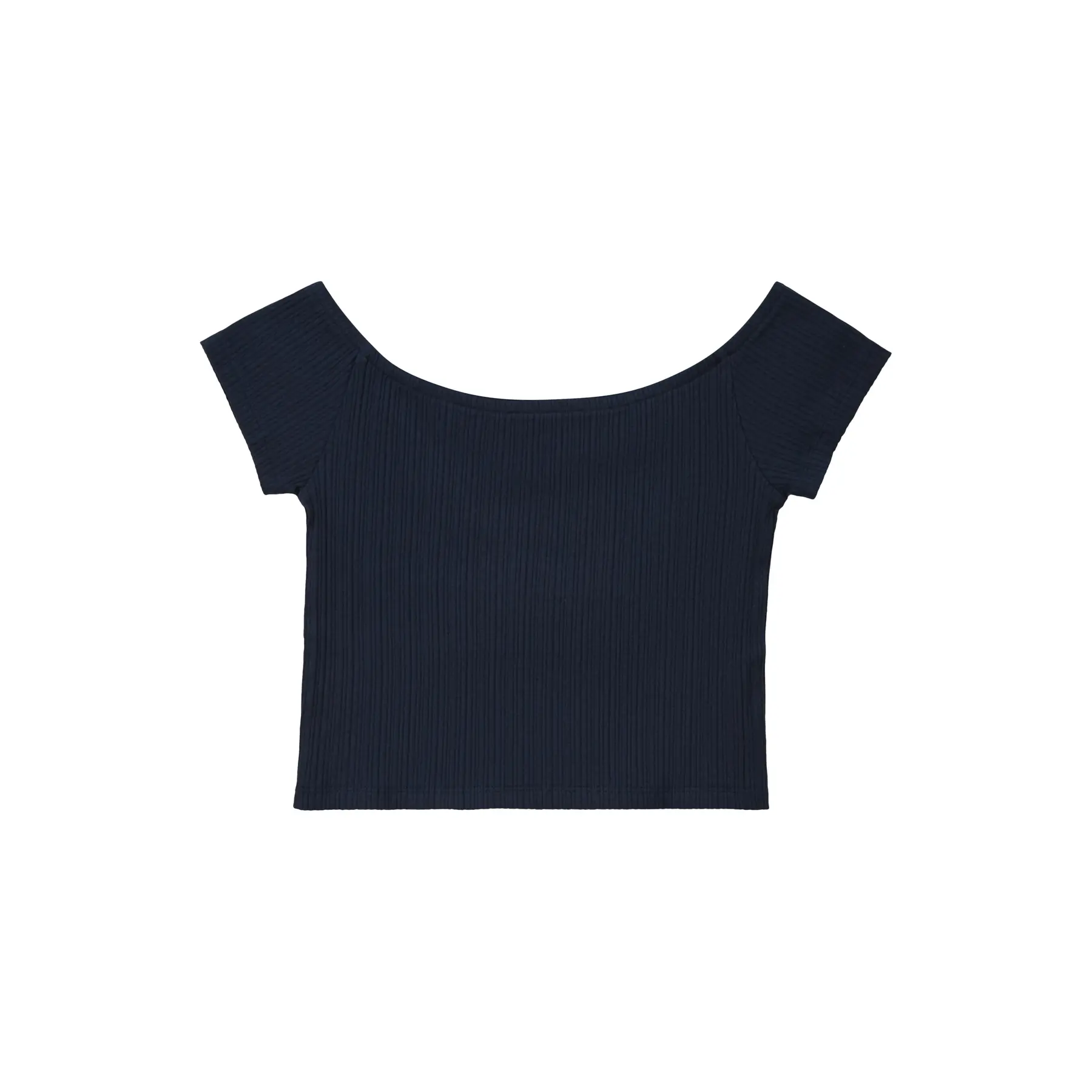 T-shirt corto in maglia a costine con scollo a spalle scoperte bambina s.Oliver