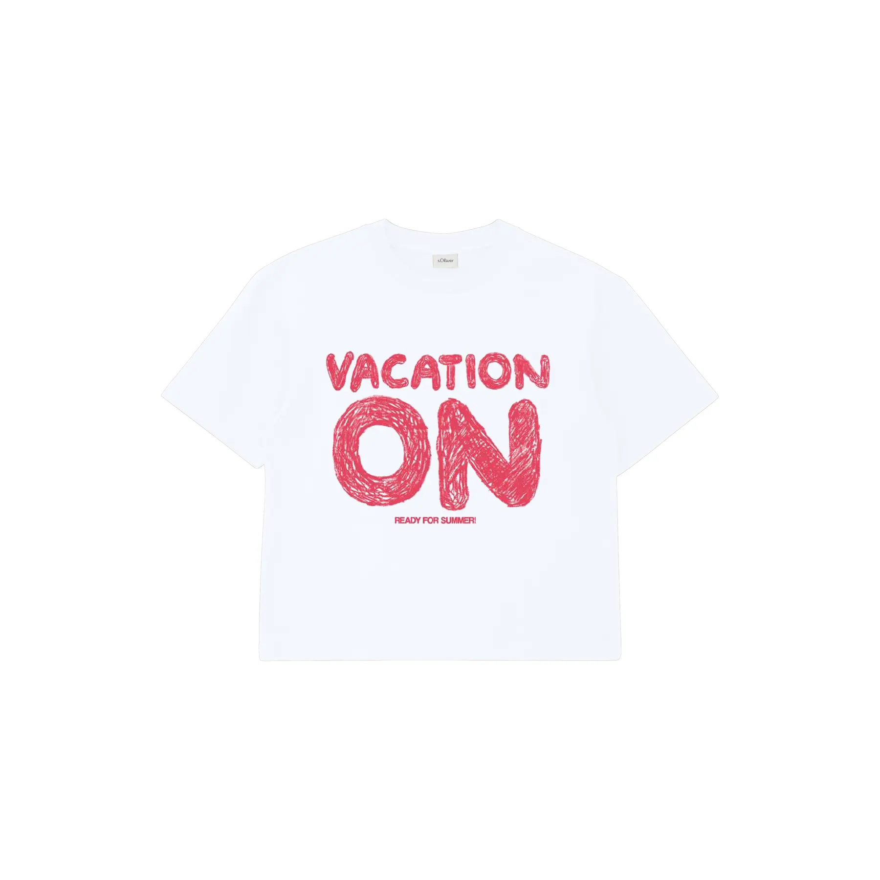 T-Shirt mit Schnitt in Square-Form und Gummiprint Mädchen s.Oliver