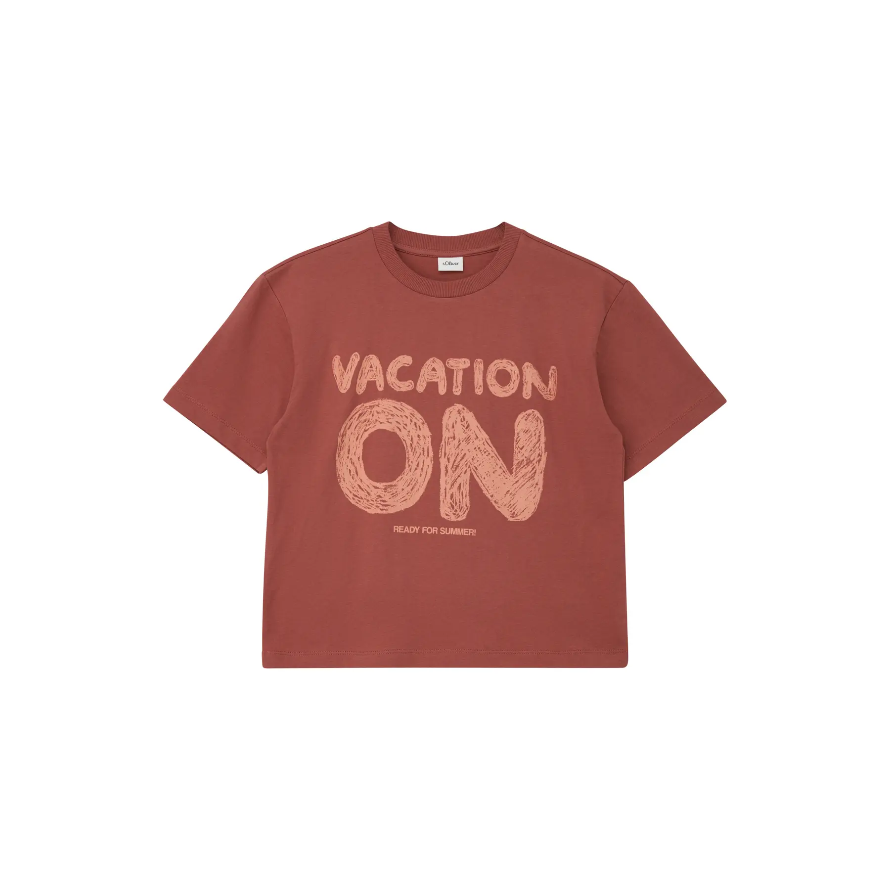 T-Shirt mit Schnitt in Square-Form und Gummiprint Mädchen s.Oliver