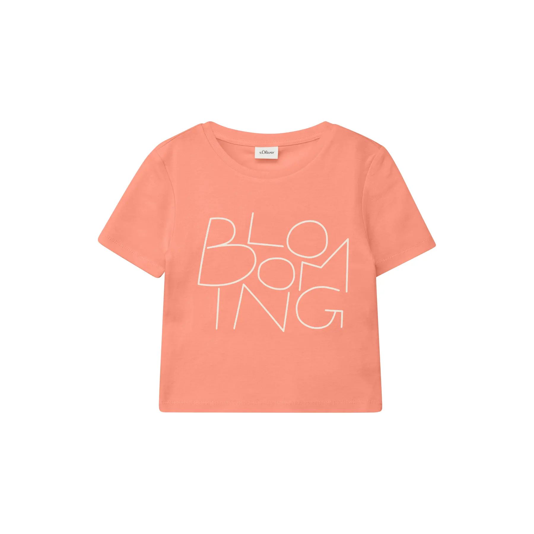 Slim-Fit Kurzarm-T-Shirt mit Gummidruck für Mädchen s.Oliver