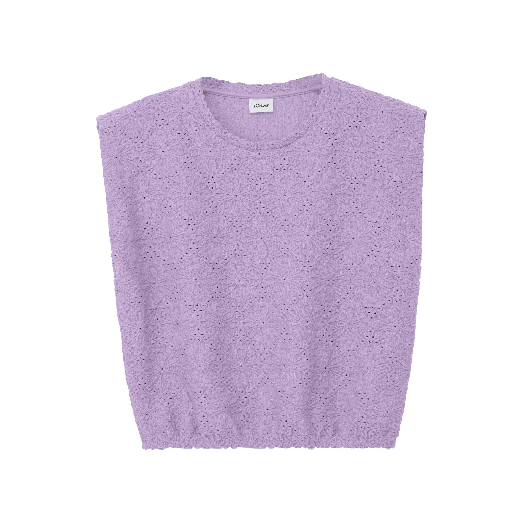 V-Ausschnitt T-Shirt mit floralem Strickmuster Mädchen s.Oliver