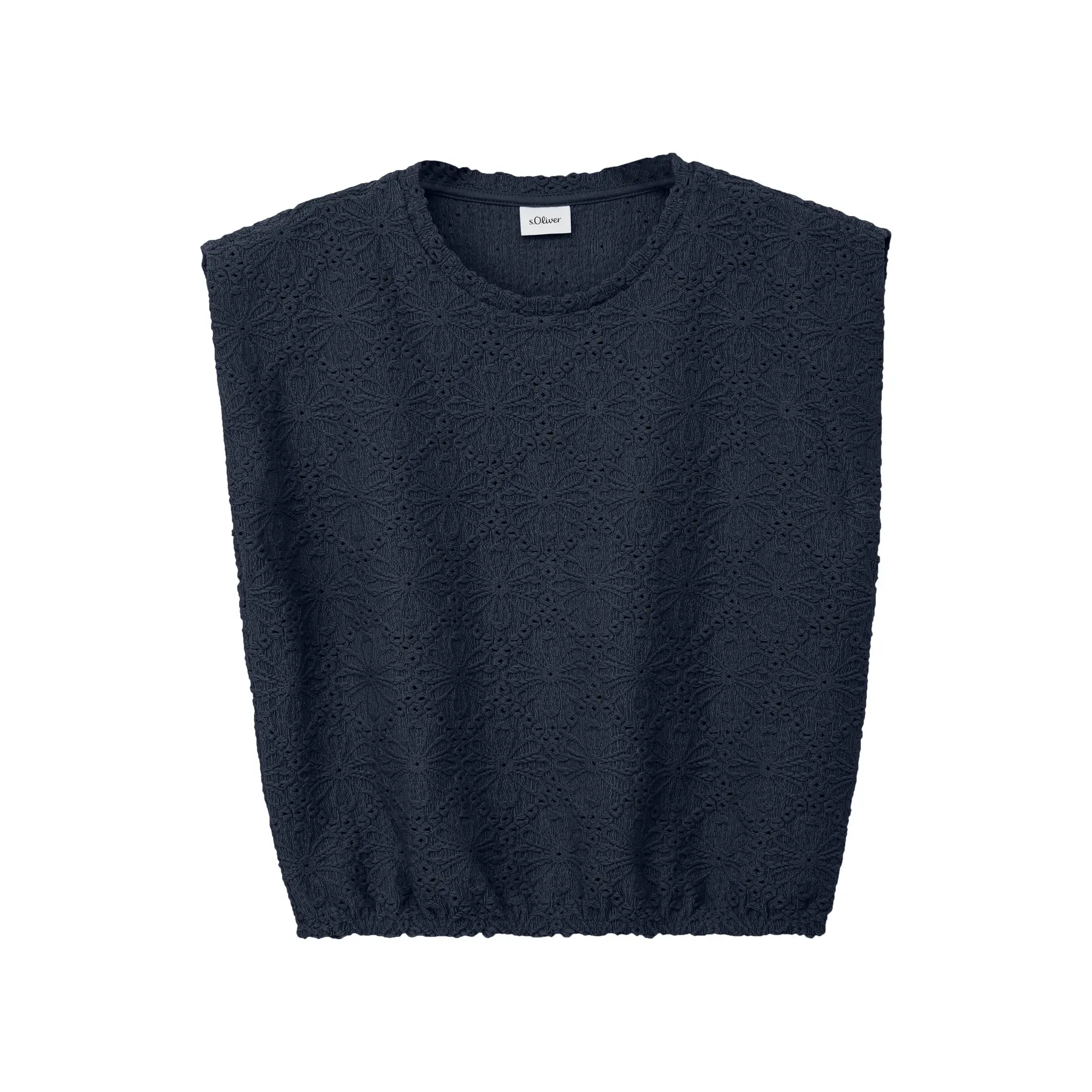 V-Ausschnitt T-Shirt mit floralem Strickmuster Mädchen s.Oliver