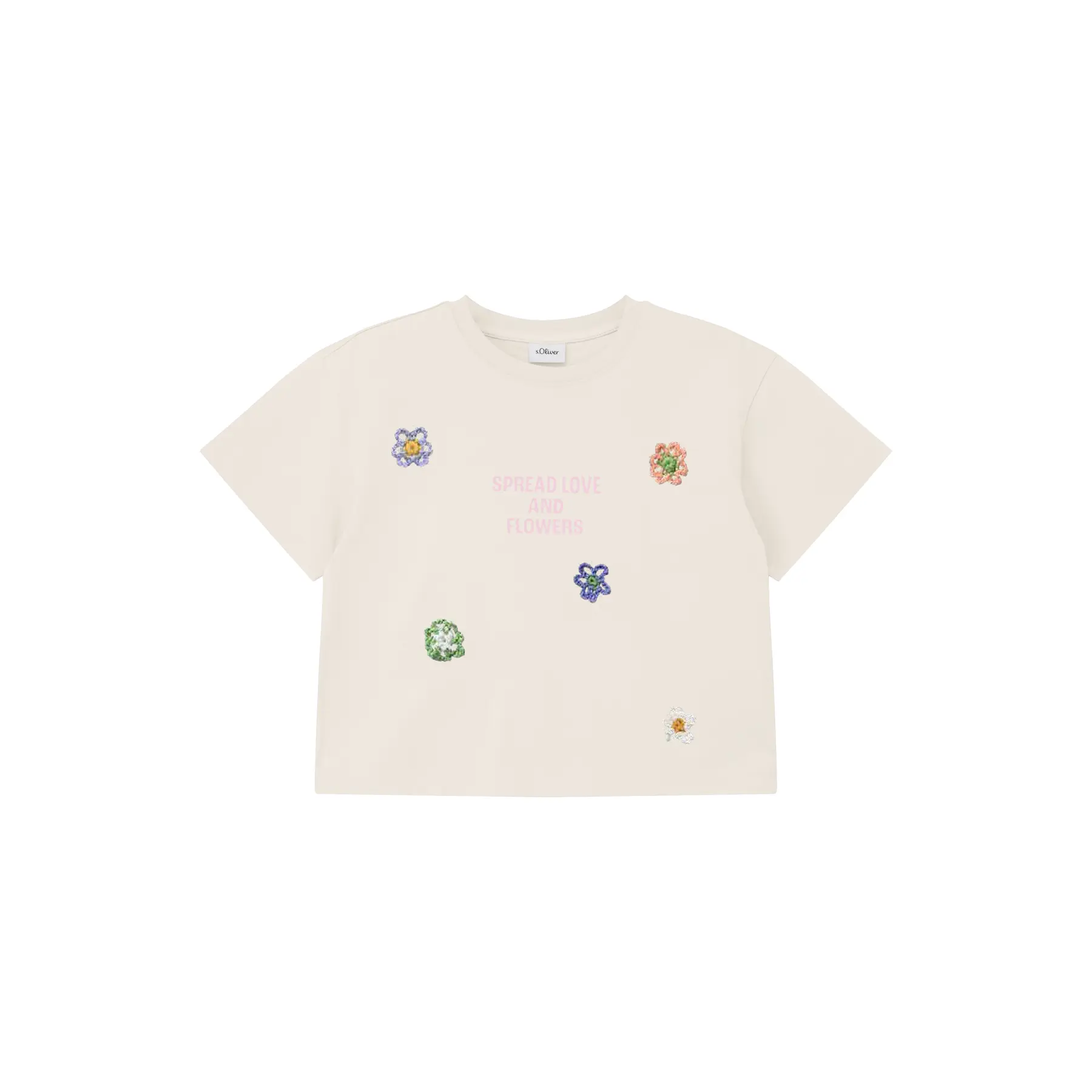 T-shirt oversize con stampa frontale e applicazioni ragazza s.Oliver