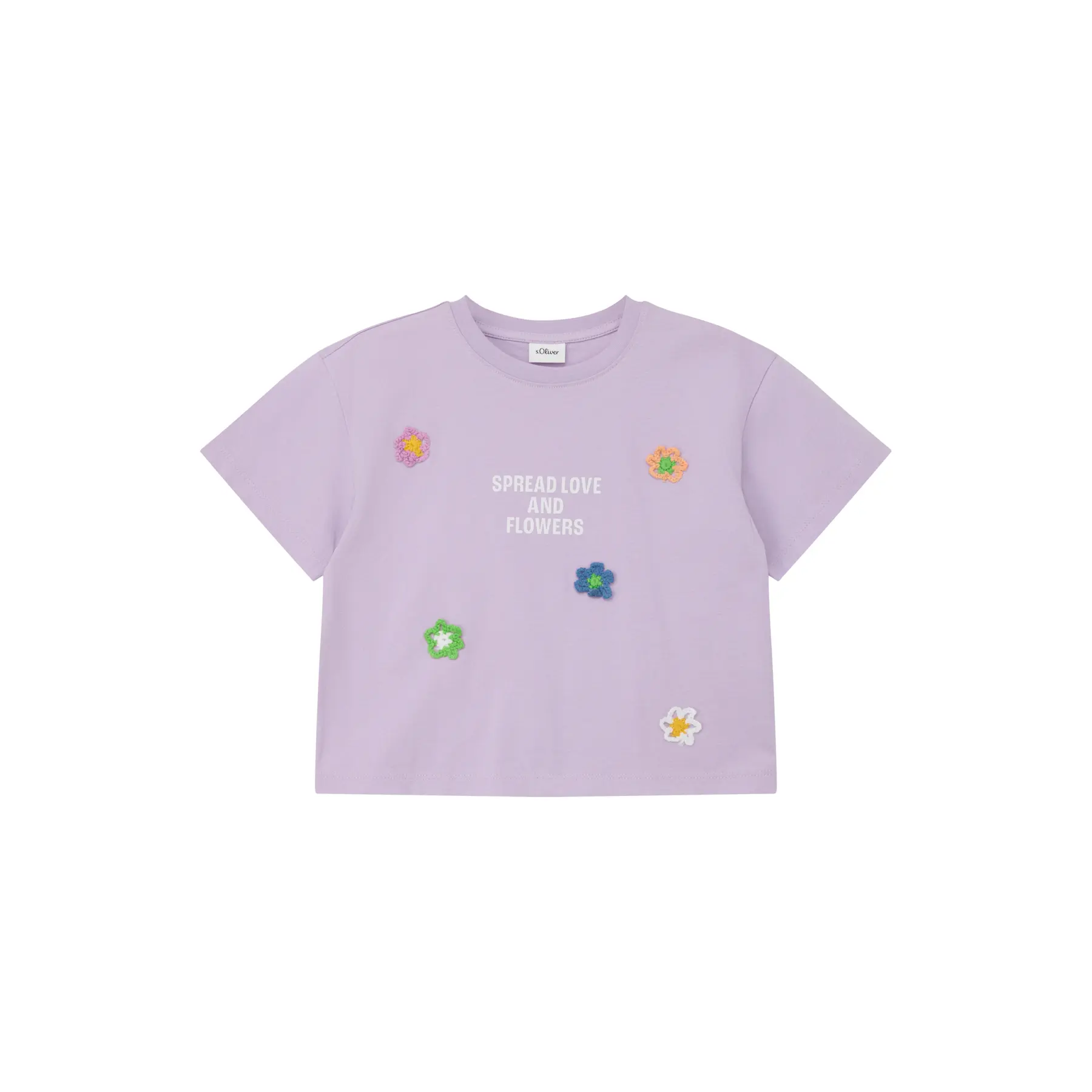T-shirt oversize con stampa frontale e applicazioni ragazza s.Oliver