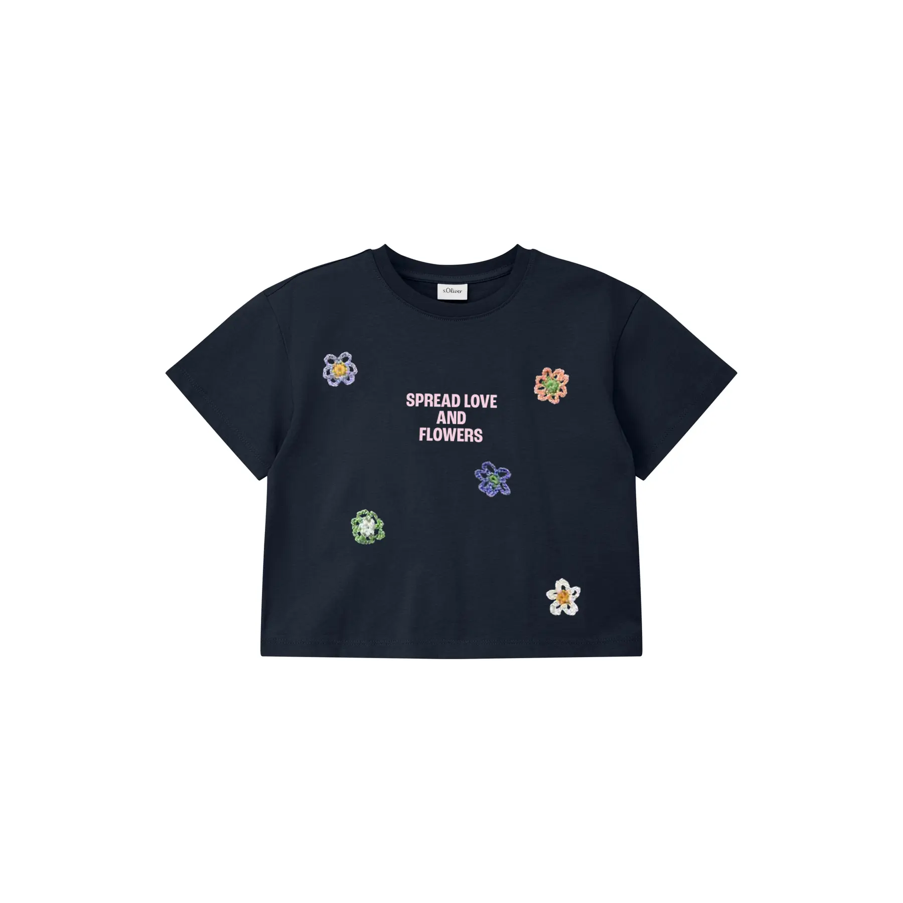 T-shirt oversize con stampa frontale e applicazioni ragazza s.Oliver