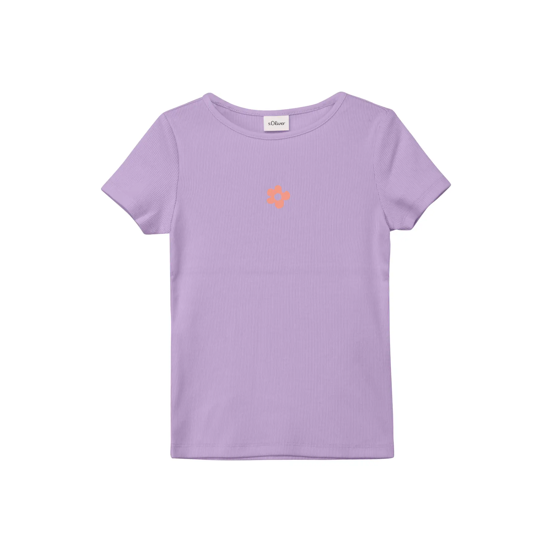 Geribbelde T-shirt met borduursel meisje s.Oliver