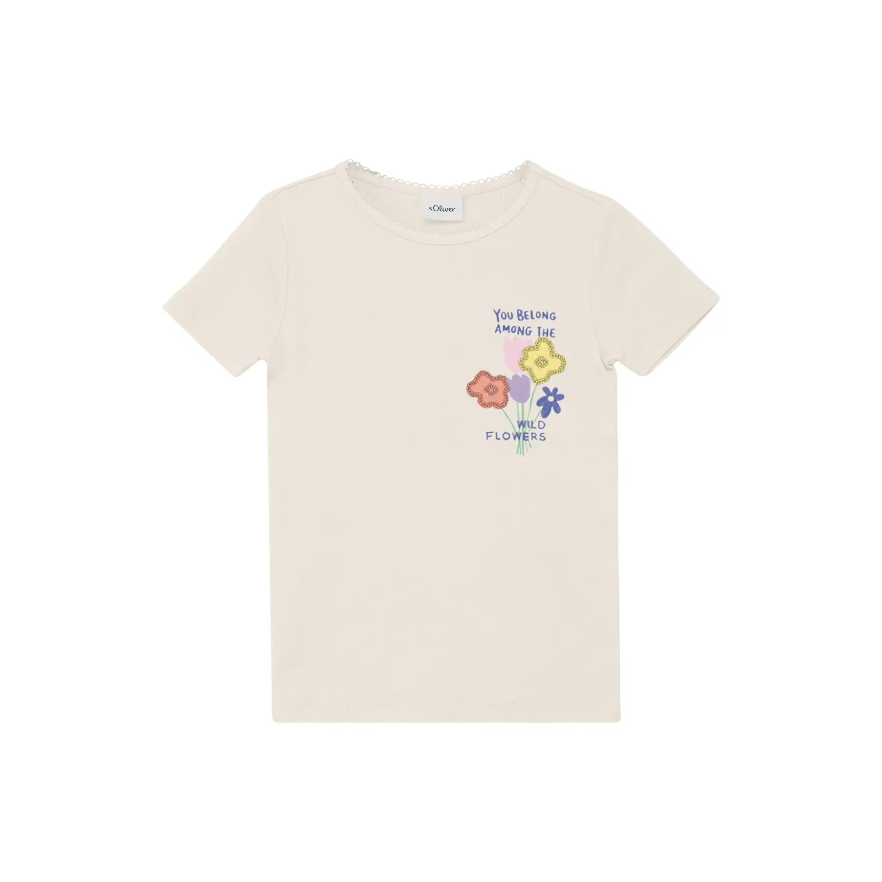 T-shirt met pailletten en borduursel meisje s.Oliver