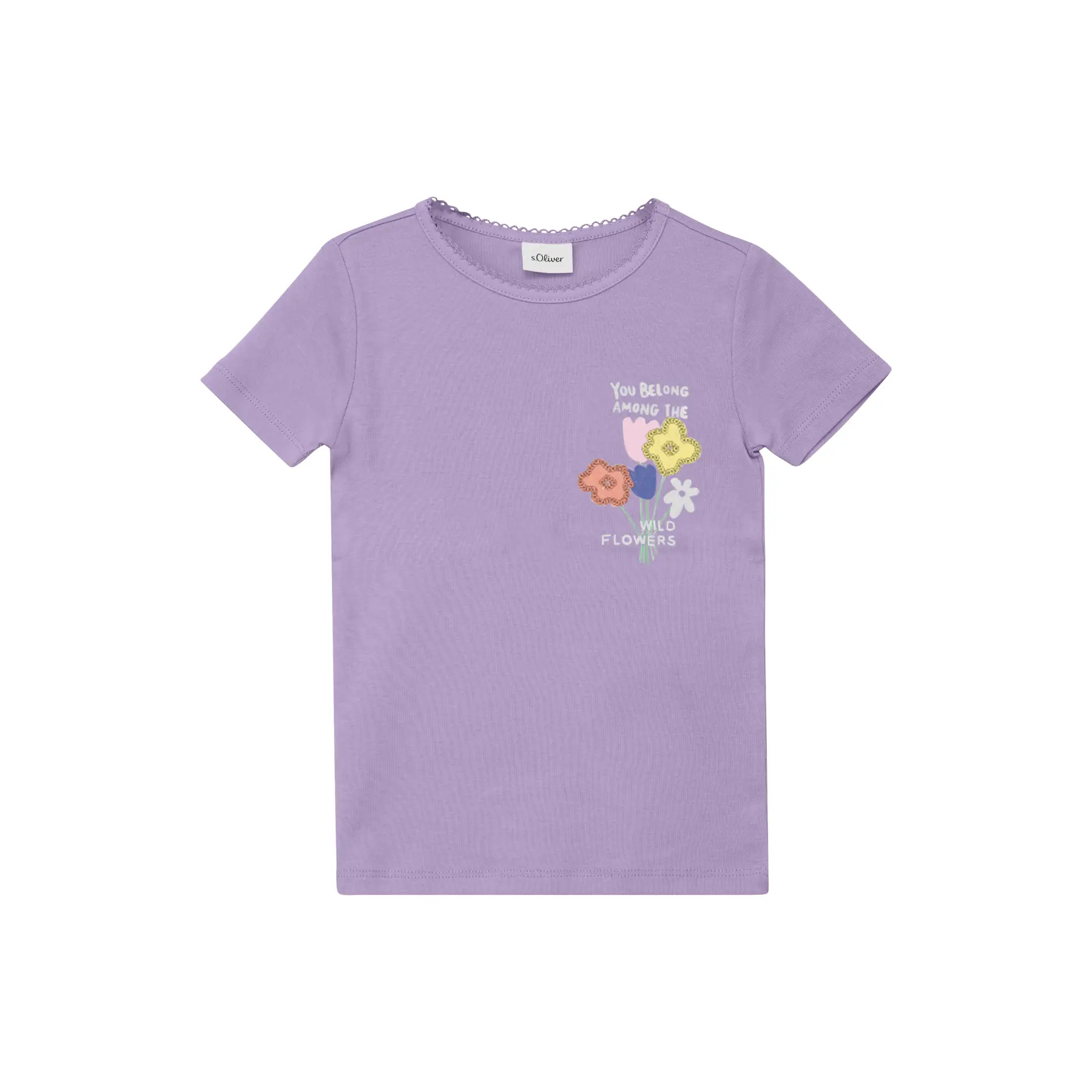 T-shirt met pailletten en borduursel meisje s.Oliver