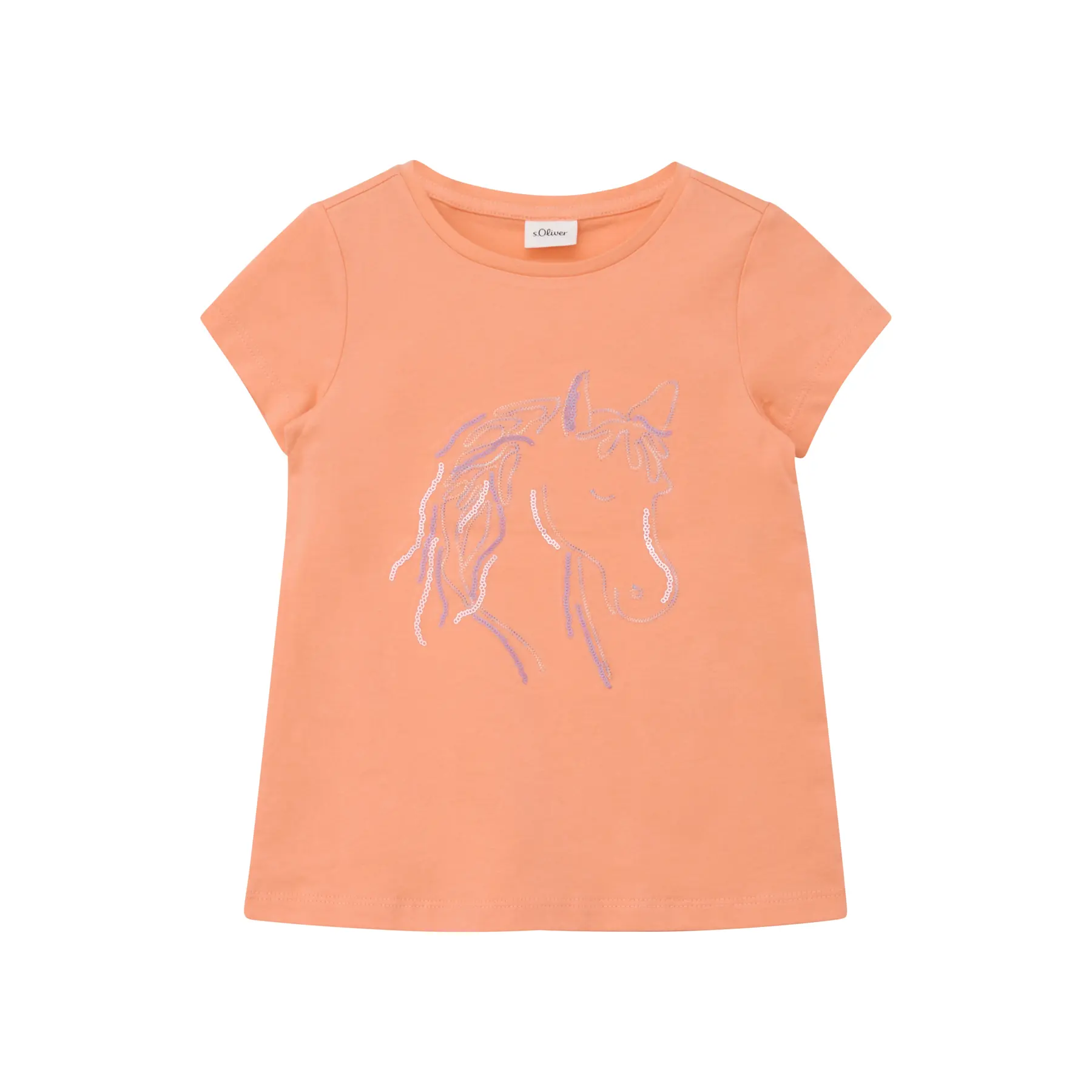 T-shirt a manica corta con paillettes e ricamo ragazza s.Oliver
