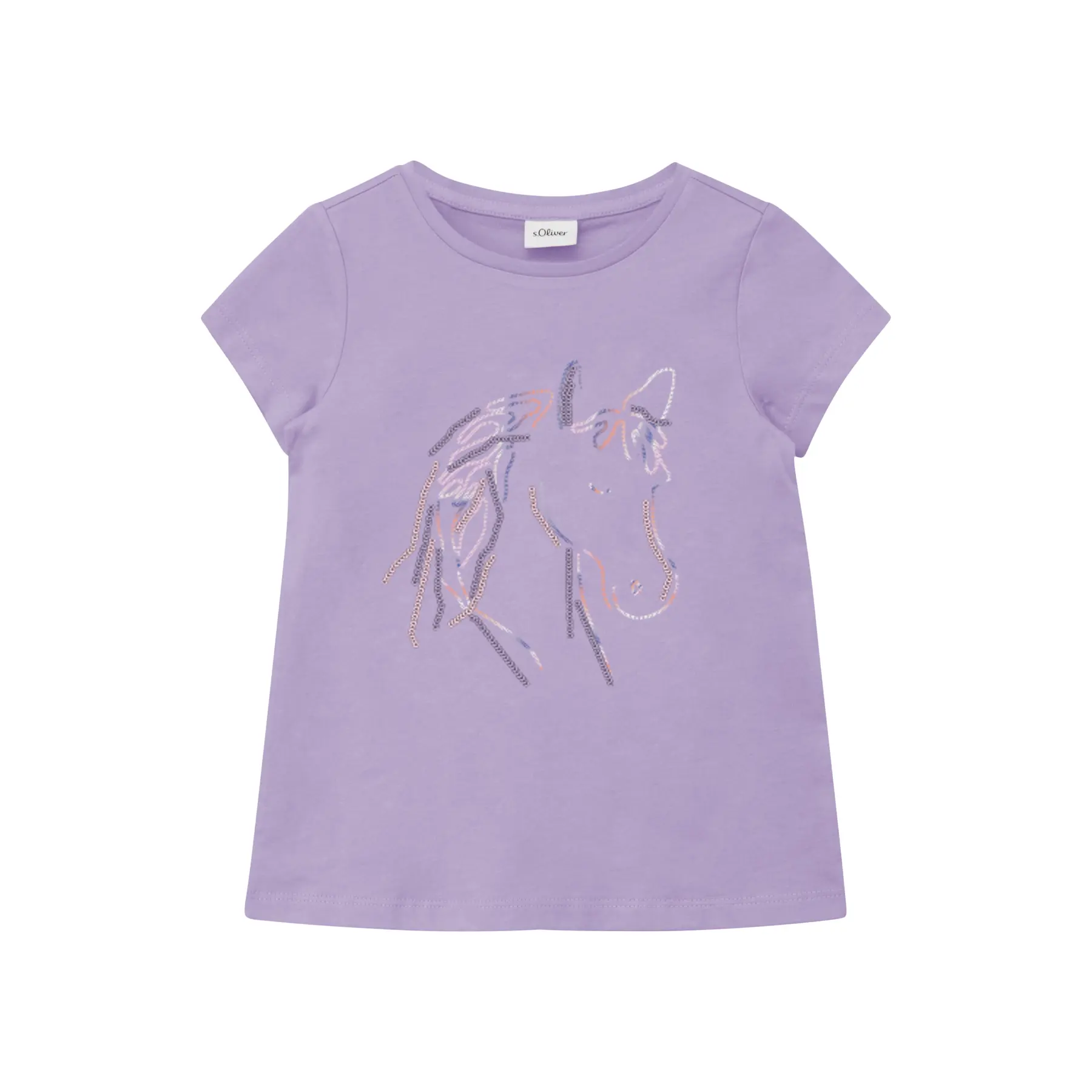T-shirt a manica corta con paillettes e ricamo ragazza s.Oliver