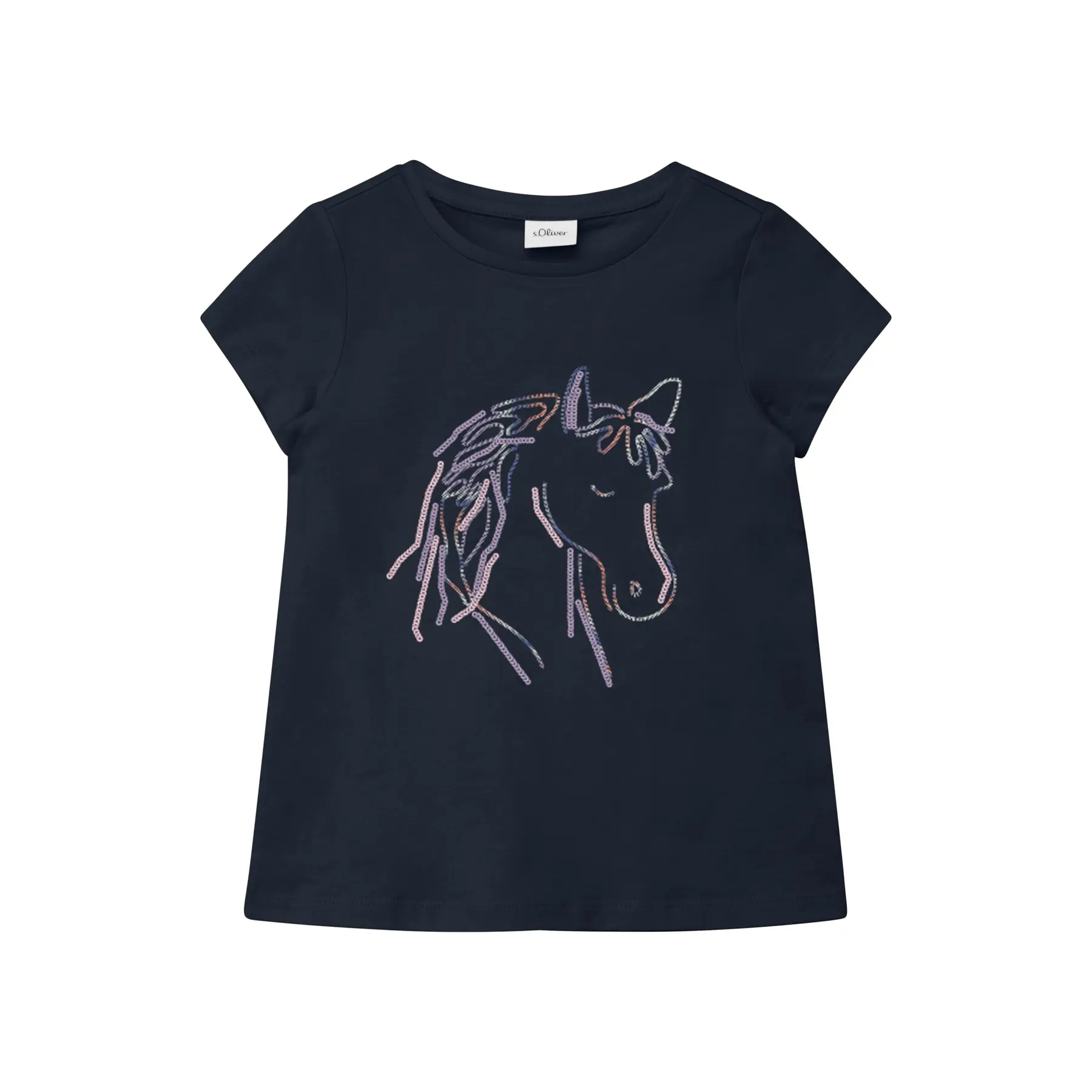 T-shirt a manica corta con paillettes e ricamo ragazza s.Oliver